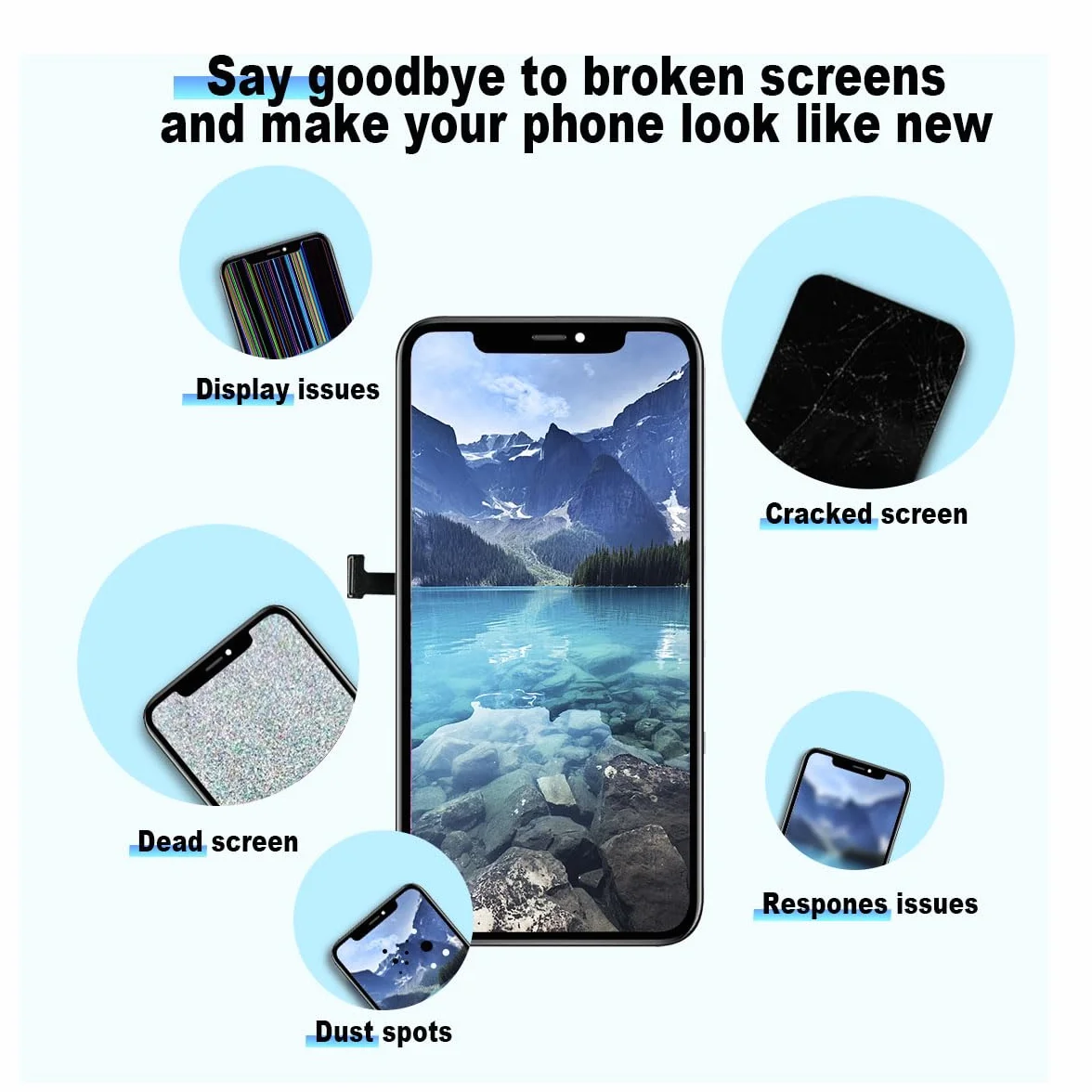 EFaith Zapasowy ekran do iPhone'a 12/12 Pro 6,1" Full HD LCD Dotykowy Digitizer Assembly z kompletnym zestawem naprawczym, ochraniaczem ekranu, model A2172, A2402, A2403, A2404, A2341, A2406