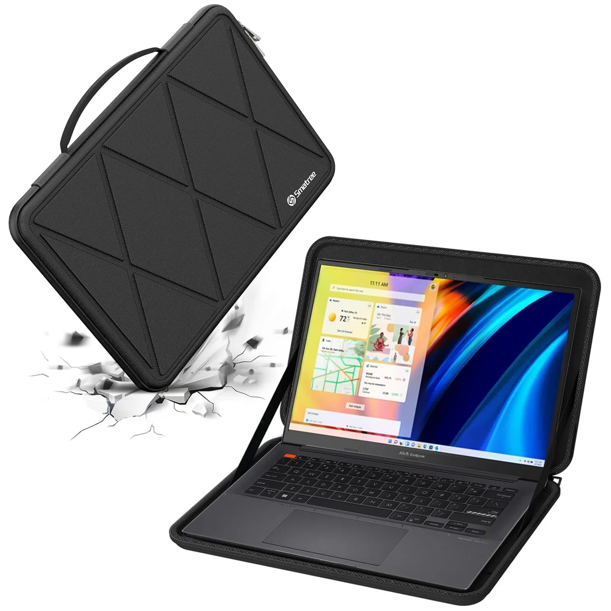 Smatree Twardy futerał ochronny z pianki EVA, kompatybilny z 35.6 cm ASUS Vivobook Go 14 E1404F, do ASUS Vivobook S14 S433 35.6 cm, odporne na wstrząsy i wodoodporne etui na laptopa (X8243T)