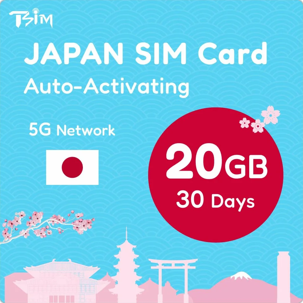 Japońska karta SIM 30 dni 20 GB 5G z tetheringiem