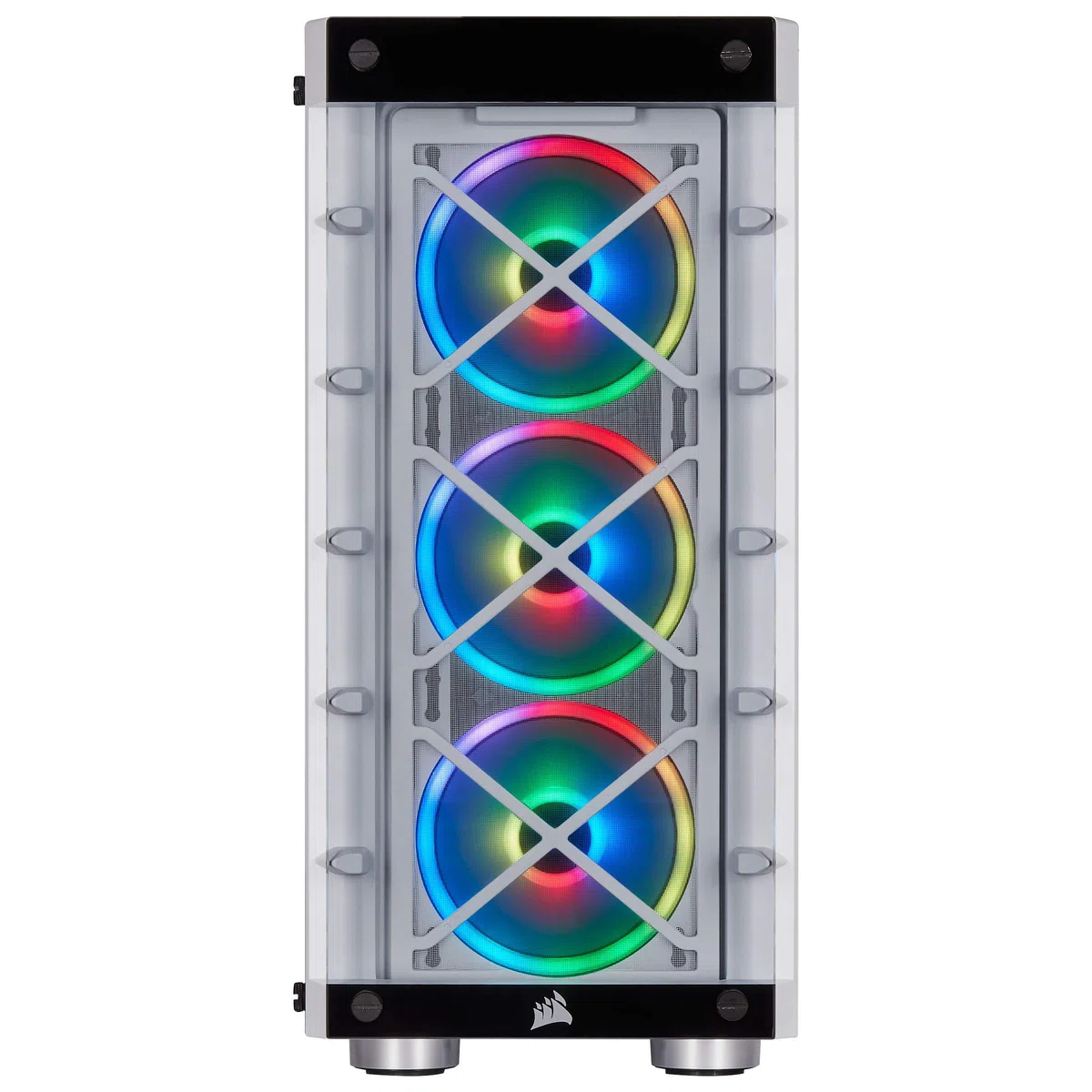Corsair iCUE CC-9011189-WW, Mid-Tower ATX Inteligentna Obudowa z Bokiem i Przodem z Hartowanego Szkła, Biały