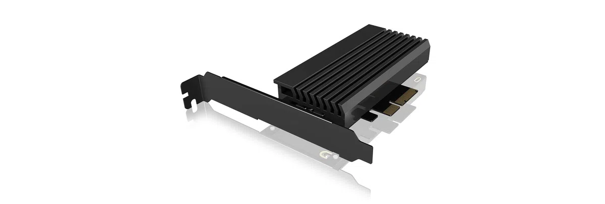 Icy Box IB-PCI214M2-HSL 60403, Adapter PCI do Dysków SSD M.2 NVMe, Czarny