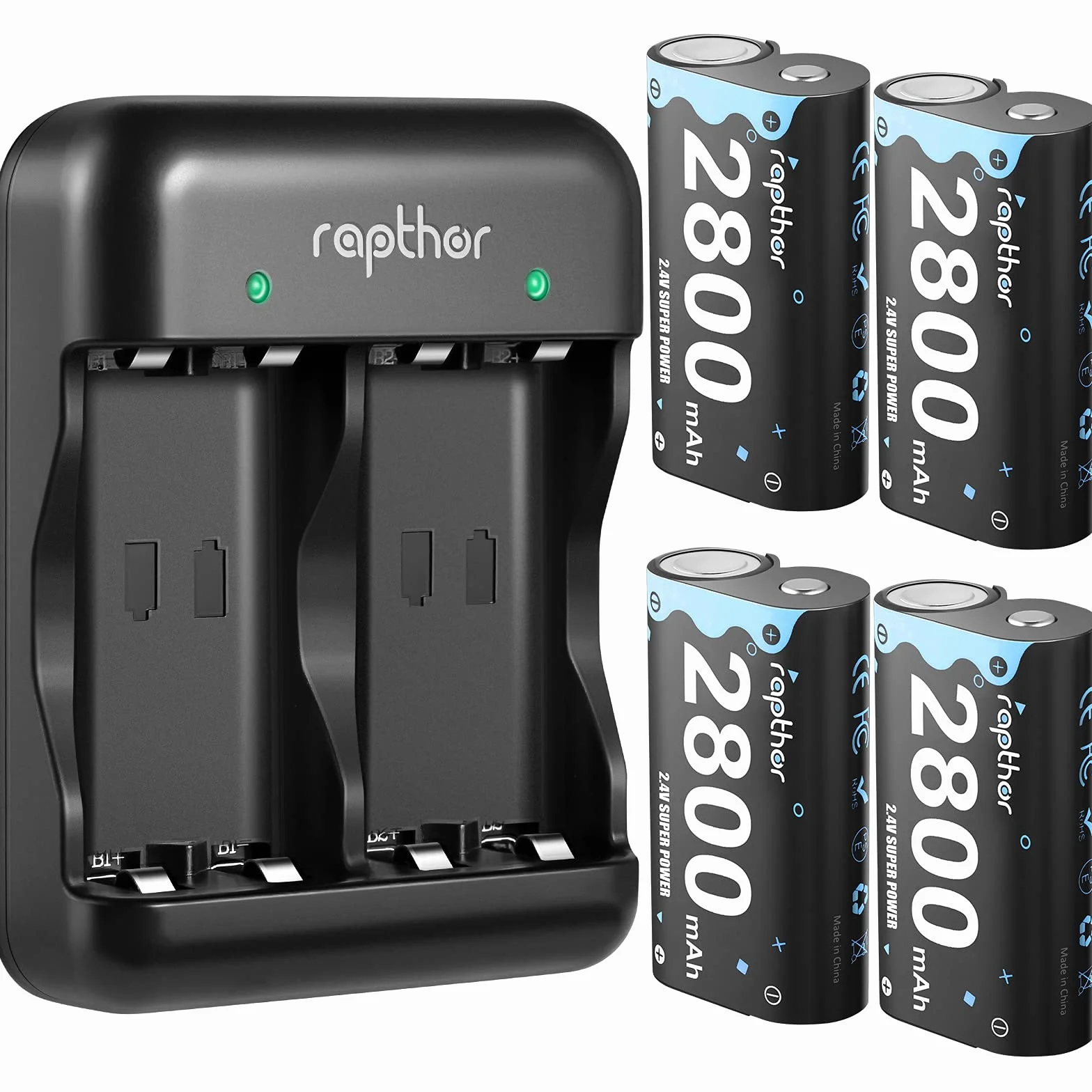 Bateria i Ładowarka do Xbox Series S/X 2800 mAh 4 Baterie + 1 Ładowarka do Kontrolera One/Elite