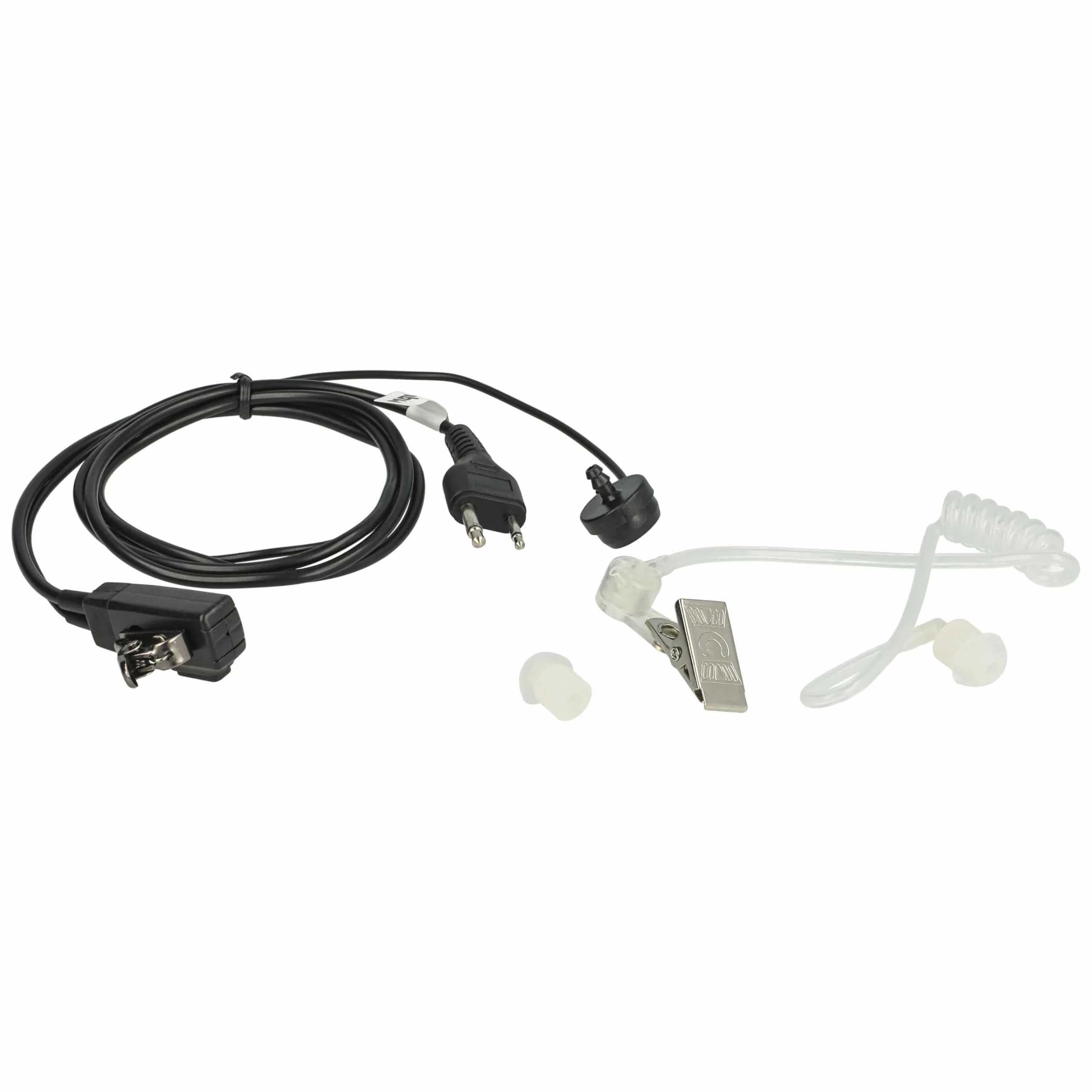 vhbw 10x zestaw słuchawkowy kompatybilny z Motorola MTX8250LS, MTX850, MTX8250, MTP810 EX radiotelefon - czarny, przezroczysty wąż akustyczny