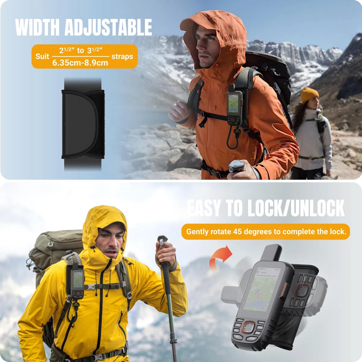 TUSITA Linka Zabezpieczająca do Plecaka Akcesori Kompatybilny z Garmin Handheld GPS Urządzeniami - Uchwyt na Pasek na Ramię z Ochraniacz na Ramię - Uchwyt na Pasek System Mocowania