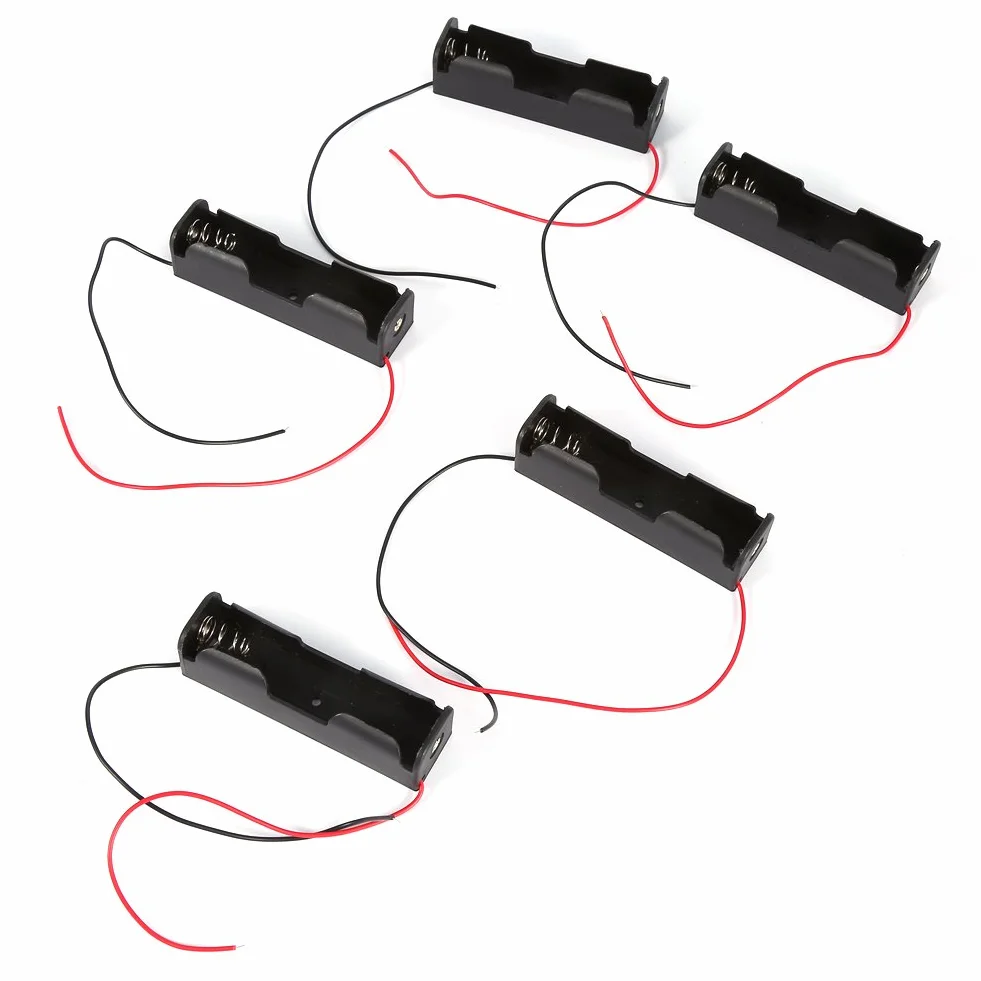 5 sztuk uchwyt baterii, uchwyt baterii z przewodami, plastikowy pojemnik na baterię schowek na 1x18650 bateria, 2.99x0.83x0.79 cala, (baterie nie są dołączone), Uchwyt baterii Uchwyt baterii AA A