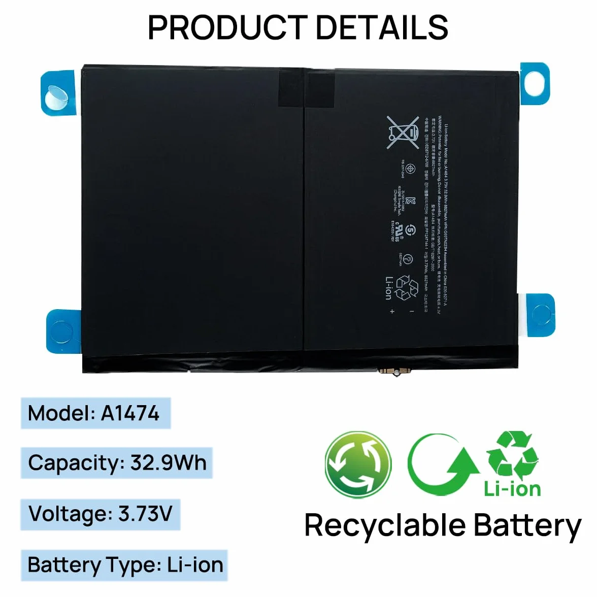 A1484 A1474 bateria kompatybilna z iPad Air 1 iPad 5. 7. 8. 9. 5 7 8 9 A1474 A1475 A1476 A1822 A1823 A1893 A1954 A2197 A2198 A2200 0 A222 70 A2428 A2429 A2430 z narzędziem instalacyjnym