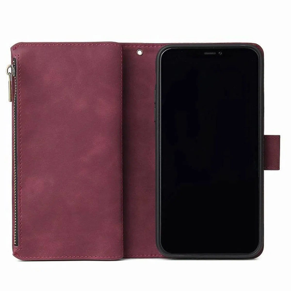 LTL Etui na telefon do iPhone 13 Mini/13/13 Pro/13 Pro Max, wysokiej jakości skórzane etui z klapką z przegródkami na karty etui na telefon magnetyczne zamknięcie, czerwone, 13 Pro Max 6,7 cala