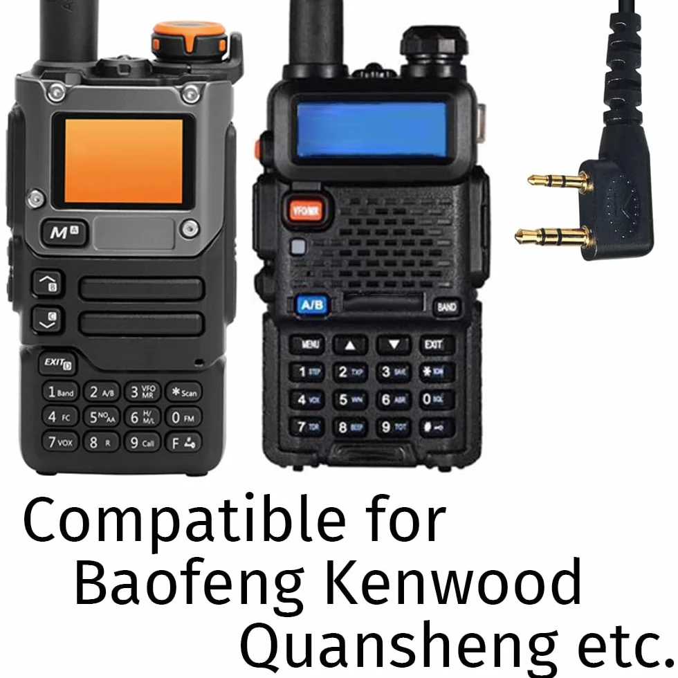 HYS Słuchawki Covert z rurką akustyczną, PTT i mikrofonem bezpieczeństwa, kompatybilne z Baofeng BF-888S UV-5R Kenwood Quansheng UVK5 K6 Walkie Talkie (5E)