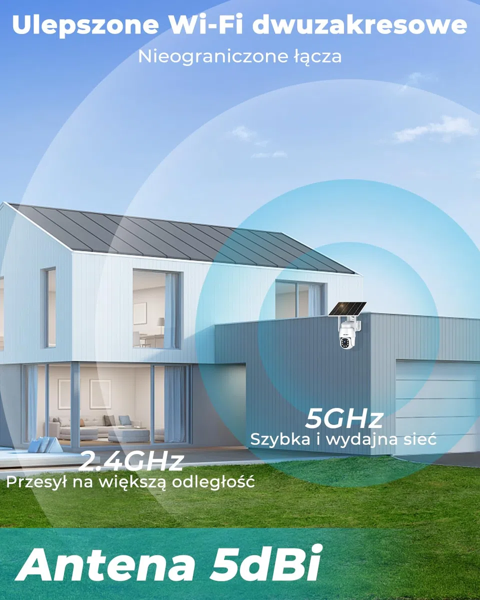 GENBOLT 2K AOV WiFi Kamera Zewnętrzna Solarna, Nagrywanie 24/7 Kamera IP Zewnętrzna Monitoringu PTZ z Wykrywaniem AI 90FT, Kamera CCTV Baterią 8W 10400 mAh, Automatisk Spårning, Aktivt försvar