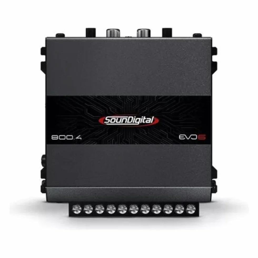 SounDigital 800.4 EVO 6.0 4-kanałowy wzmacniacz samochodowy | 800 W RMS wzmacniacz mocy | 4 omy | filtr High/Low-Pass | wejście cinch | kompaktowy wzmacniacz samochodowy HiFi