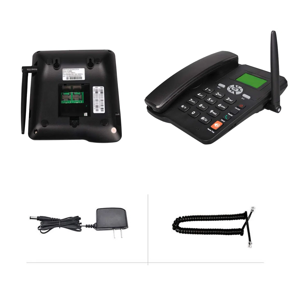 Telefon przewodowy na biurko GSM telefon biurkowy - telefon w stylu pulpitu z gniazdem na kartę SIM - bezprzewodowy telefon stacjonarny, funkcja ponownego wybierania bez użycia rąk, identyfikator