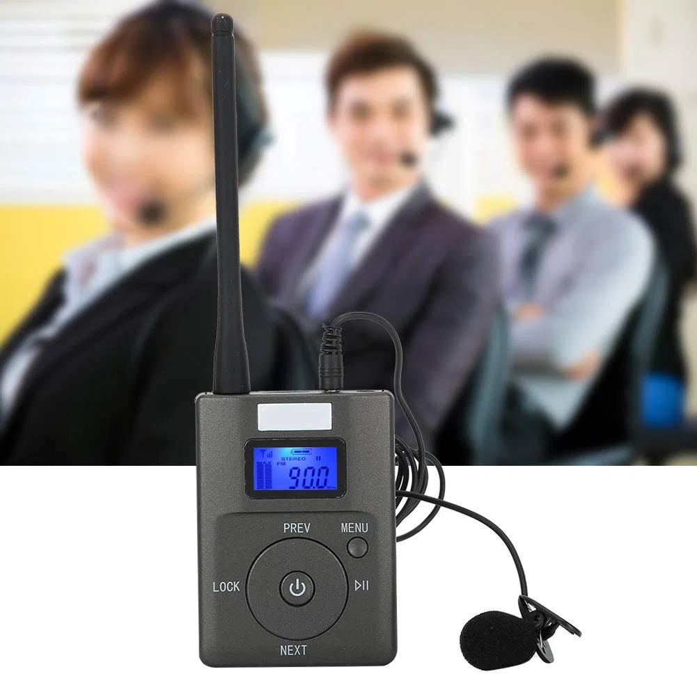 Socobeta Mini adapter audio, przenośny, bezprzewodowy nadajnik stereo, radioodtwarzacz broadcast, adapter z podświetleniem anteny, ekran LCD, złącza Aux 3,5 mm