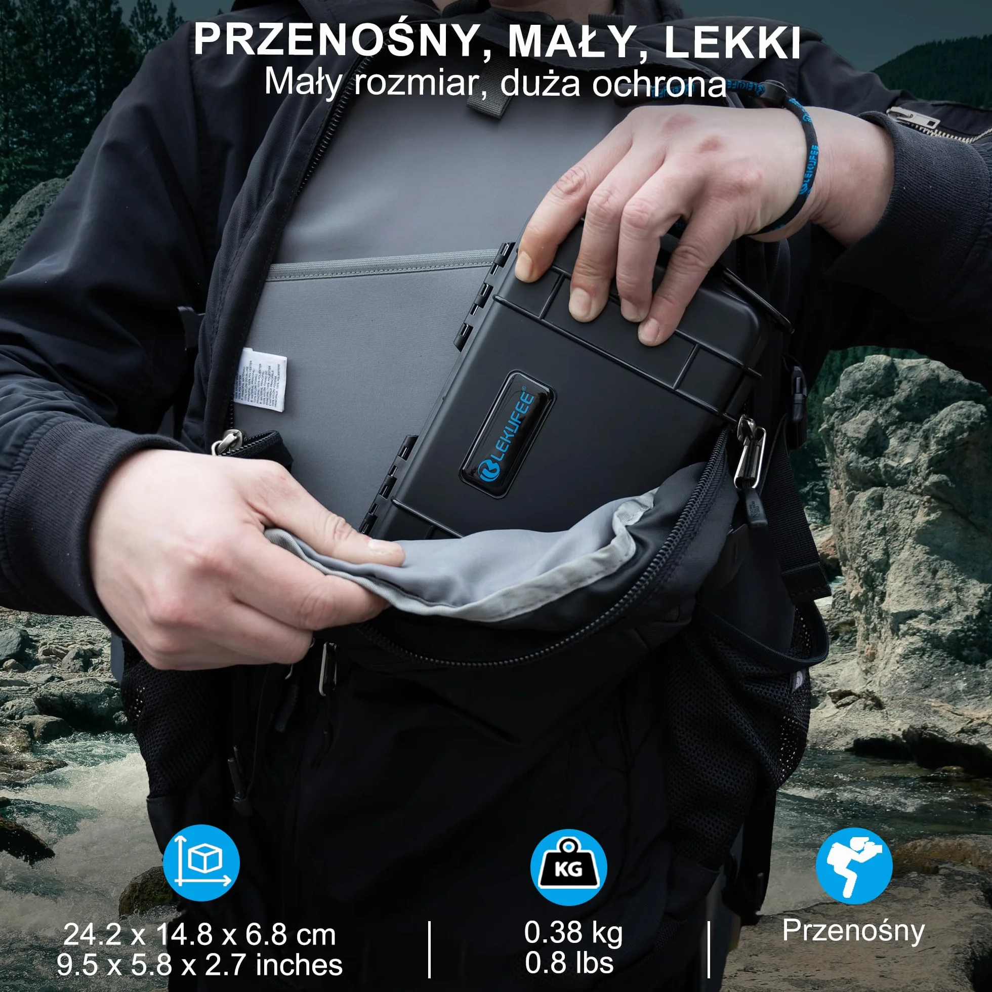 Lekufee Wodoodporna twarda obudowa podróżna dla stabilizatora gimbala DJI Osmo Mobile 7P/7,DJI Osmo Mobile 8 i akcesoriów (tylko obudowa i torba)