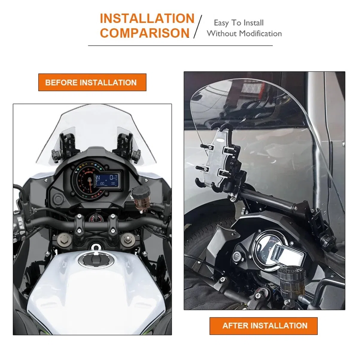 Pasuje do Kawasaki Versys 1000 2019-2024 2025 Uchwyt na nawigację GPS Uchwyt na telefon komórkowy Uchwyt do nawigacji GPS