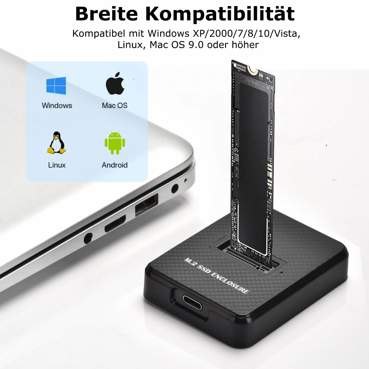 M.2 NVMe & SATA Stacja dokująca do dysków twardych, 10 Gbps NVMe USB adapter do M-Key B+M Key, USB 3.1 Gen2 podwójny protokół M2 SSD obudowa do 2230 2242 2260 2280 SSD
