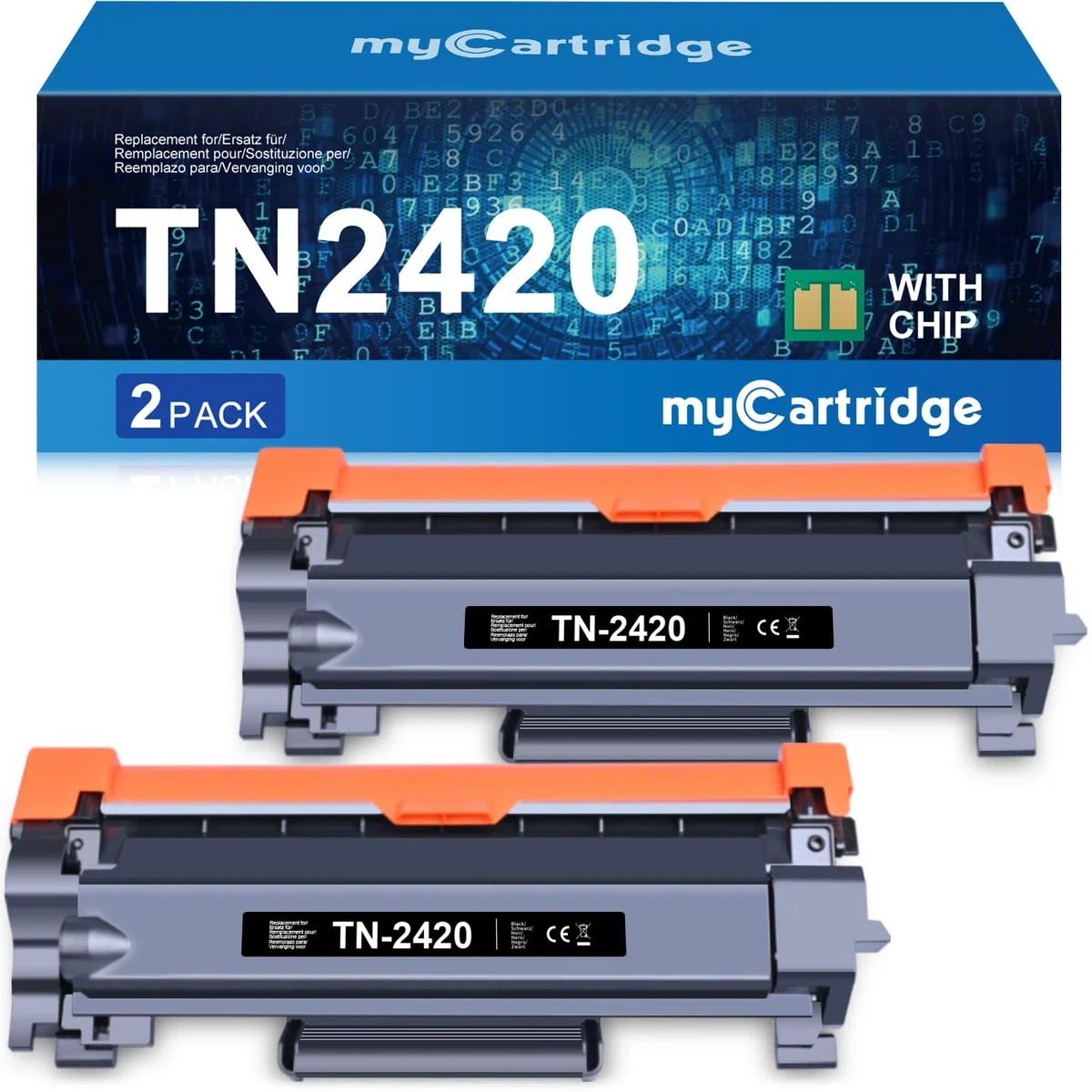 MyCartridge 2 tonery kompatybilne z Brother TN-2420 TN2420, do Brother HL-L2370DN, MFC-L2710DW, MFC-L2710DN, HL-L2310D, HL-L2350DW, DCP-L2530DW, DCP-L2550DN, HL-L2357DW, MFC-L2730DW, MFC-L2750DW, DCP-L2510D