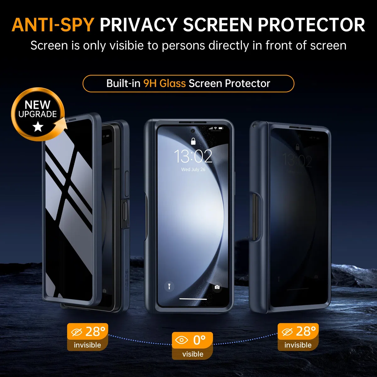 MOBOSI Etui Z Fold 5 z gniazdem na rysik S, kompatybilne z Magsafe, [wbudowany stojak z pierścieniem obrotowym 360° i ochrona ekranu i zawiasów] Smukłe etui na telefon do Samsung Galaxy Z Fold5