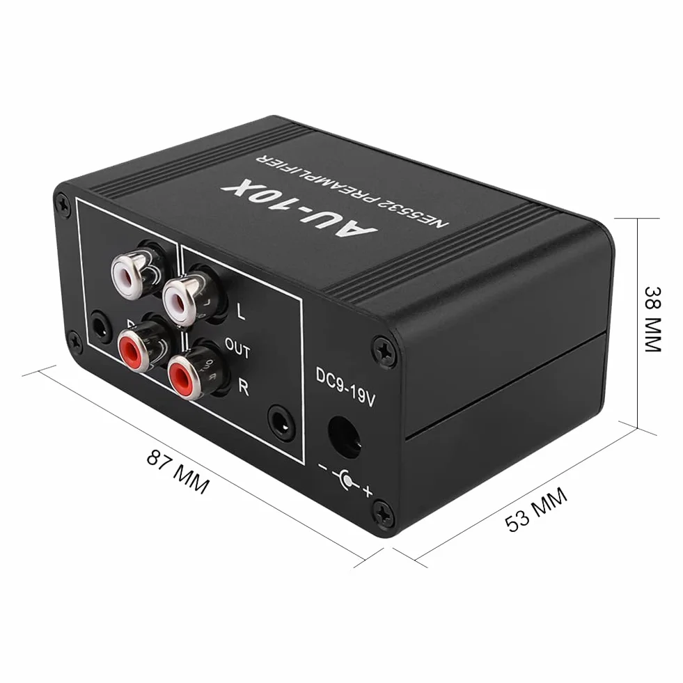 AU-10X NE5532 Przedwzmacniacz SygnałU Audio Przedwzmacniacz SłUchawkowy Zysk 20Db 3.5MM Regulacja GłOśNośCi Tone DC 12 V