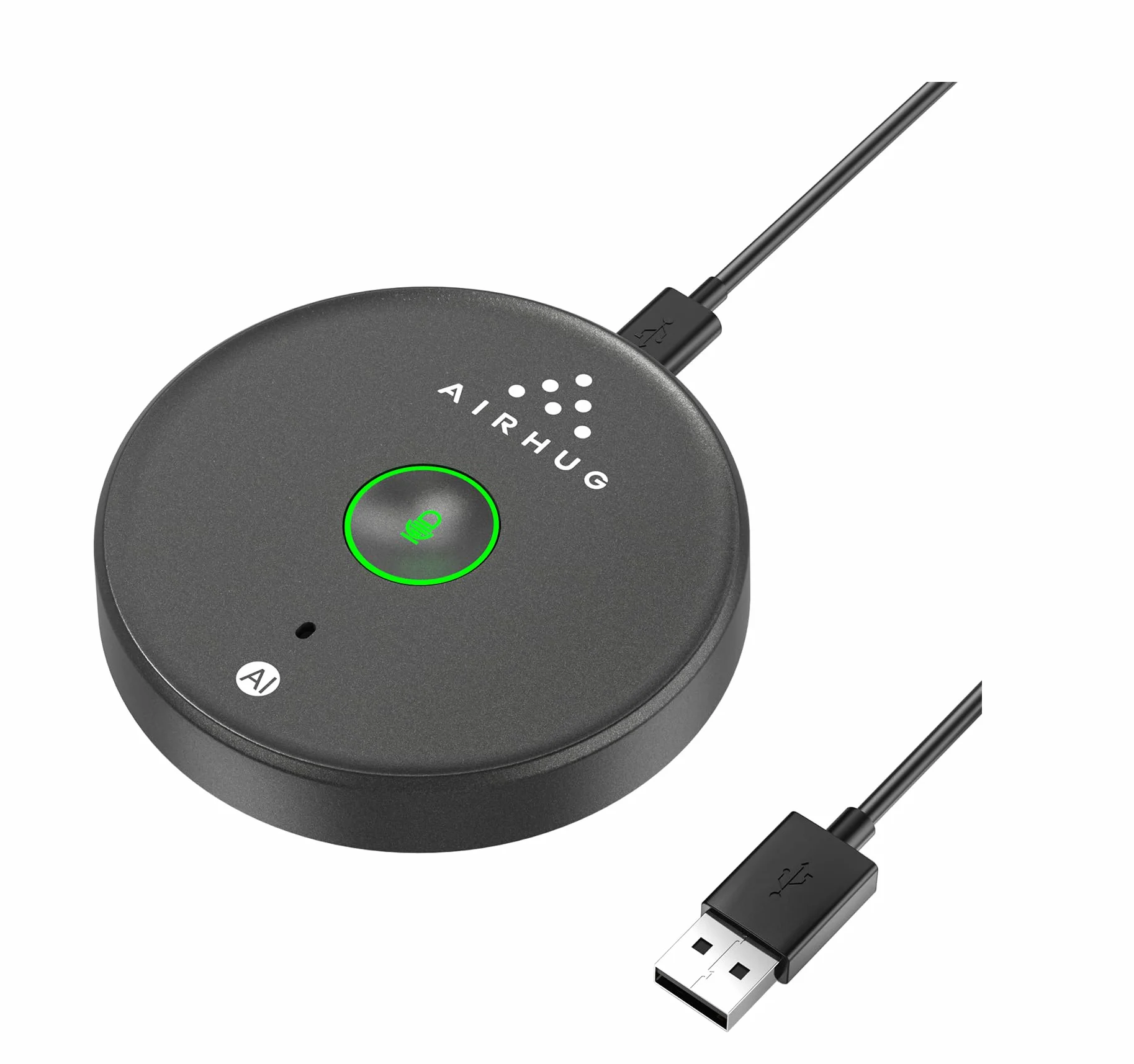 AIRHUG Konferencyjny mikrofon USB z przyciskiem wyciszenia LED, wielokierunkowy pojemnościowy Plug & Play