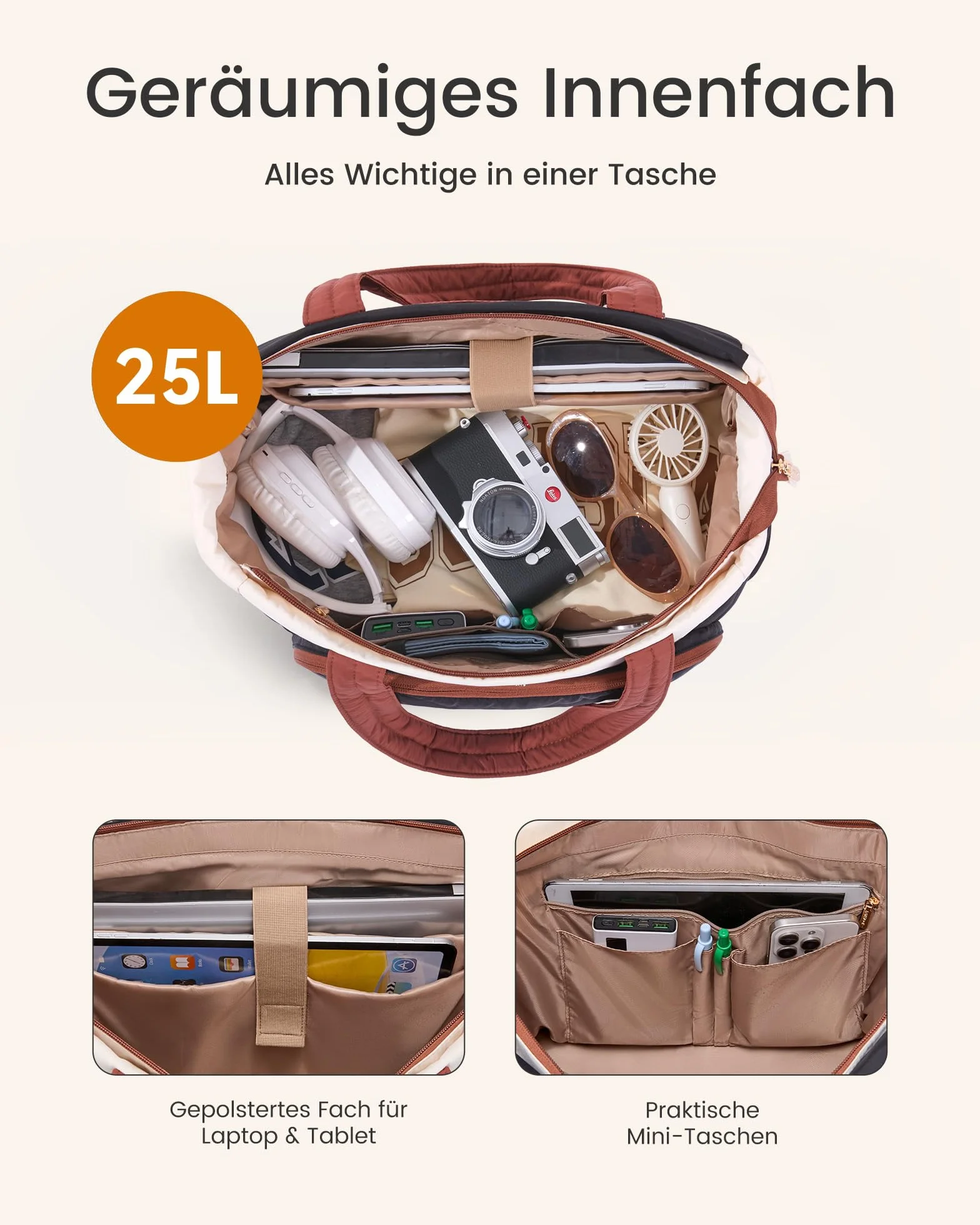 LOVEVOOK Torba na zakupy, duża, lekka, buforowa, torba robocza, torba na laptopa 15,6", torba nauczycielska, aktówka, torebka podręczna dla kobiet, na uczelnię, do szkoły, biura