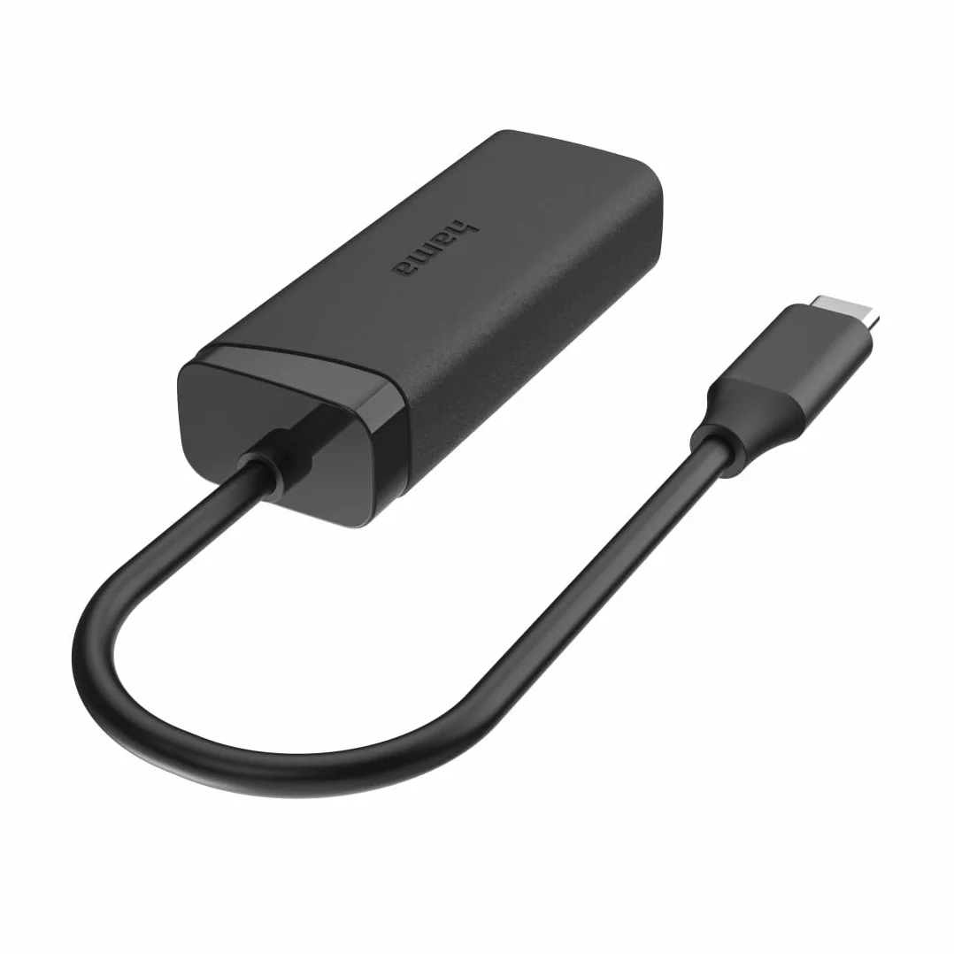 Hama Adapter USB-C do RJ45/LAN 2.5 Gbps, Przejściówka Ethernet, Szybka i Stabilna Transmisja, Elastyczny i Trwały, Ekologiczny