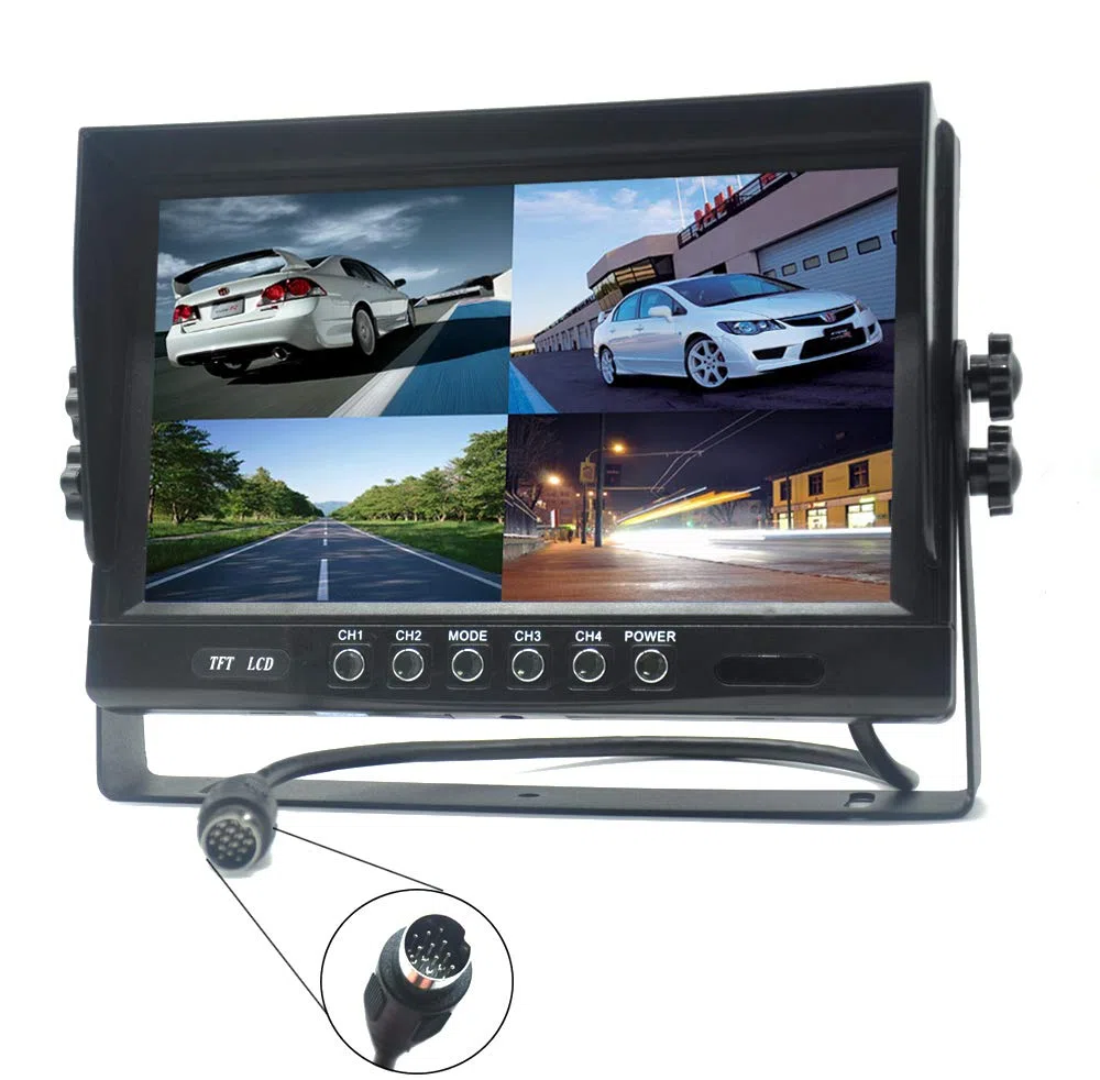 800480HD 9" TFT LCD 800480HD 4-pinowy wyświetlacz LCD, 4 kanały, wejście wideo, odporny na uderzenia, 12 V-24 V, 800480HD