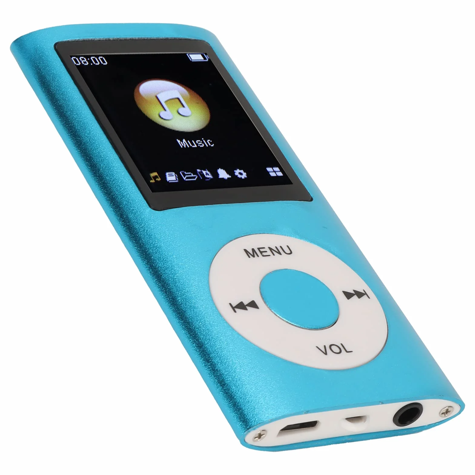 Odtwarzacz MP3/odtwarzacz MP4, Odtwarzacz Muzyczny MP4 Obsługuje Kartę TF o Pojemności do 64 GB, Cyfrowy Ekran LCD o Przekątnej 1,8 Cala, Przenośny Bezstratny Odtwarzacz Muzyczny HiFi(Niebieski)