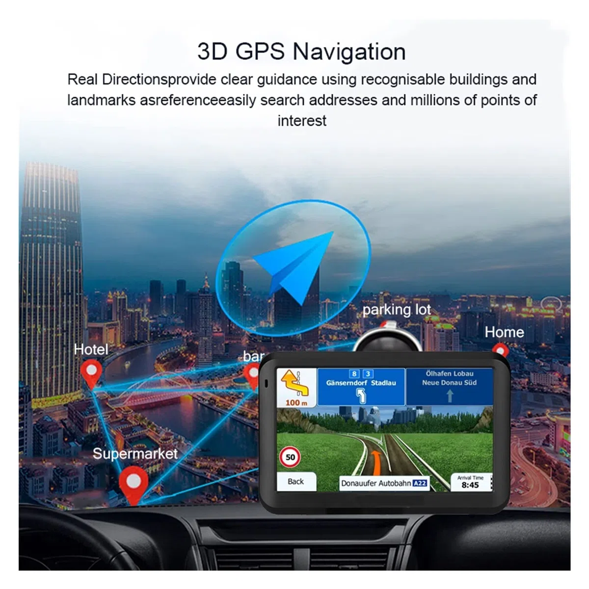 4,3 calowy samochód GPS. Nawigacja 25. 6m + 8 GB FM Najnowsza Mapa Ameryki Południowej Nawigator GPS