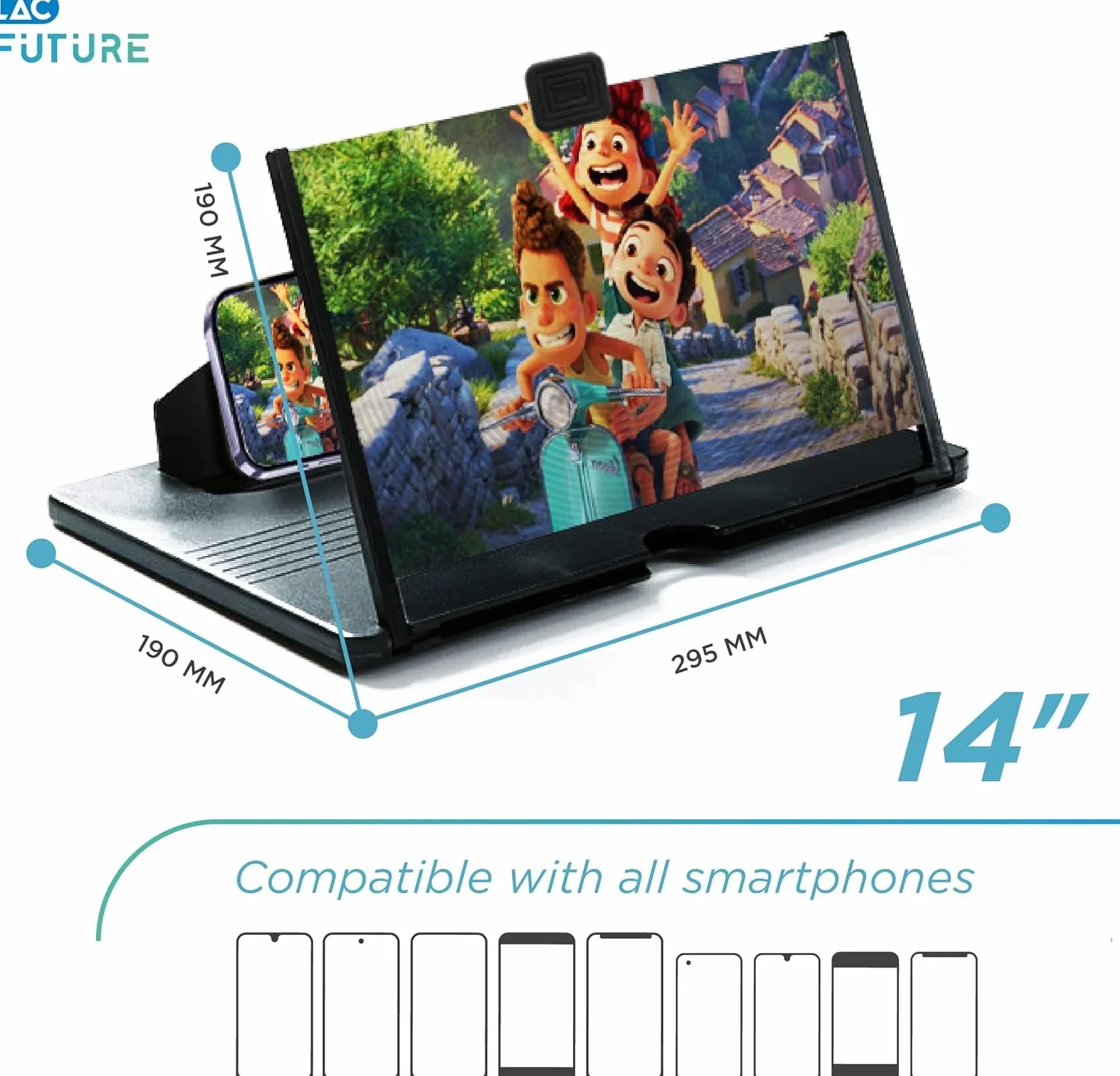LAC FUTURE Obiektyw Powiększenie Smartphone 14" HD - Pomysły na prezent Mężczyzna Dzień Ojca - Ekran Powiększający do Telefonu komórkowego