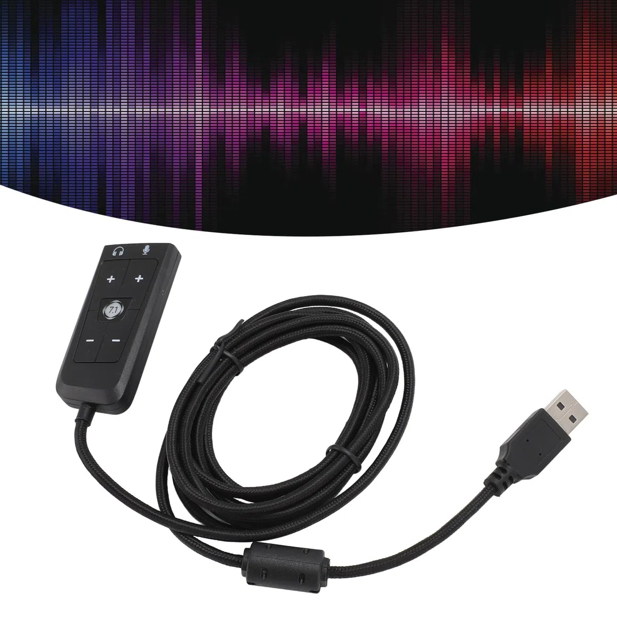Ausla Virtual Sound Sound Adapter USB, 7.1 Kanał dla Cloud II, z Gniazdem Słuchawkowym i Mikrofonem, USB do 3,5 Mm Jack Voice Adapter do Aux 3,5 Mm Zewnętrzny Konwerter Głosowy