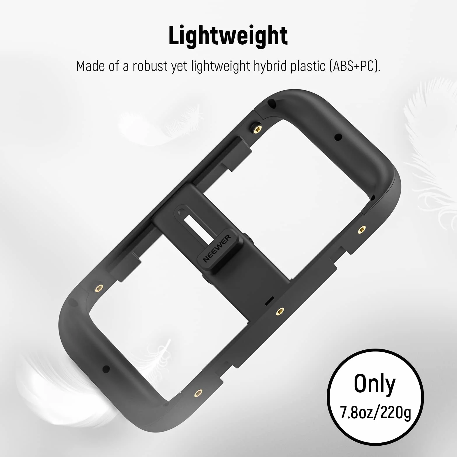 NEEWER Uchwyt na telefon komórkowy, klatka stabilizatora z akcesoriami i gwintem 1/4", kompatybilna z iPhone 14 Plus/Pro Max 13 Mini/Pro Max X XS Max XR Android