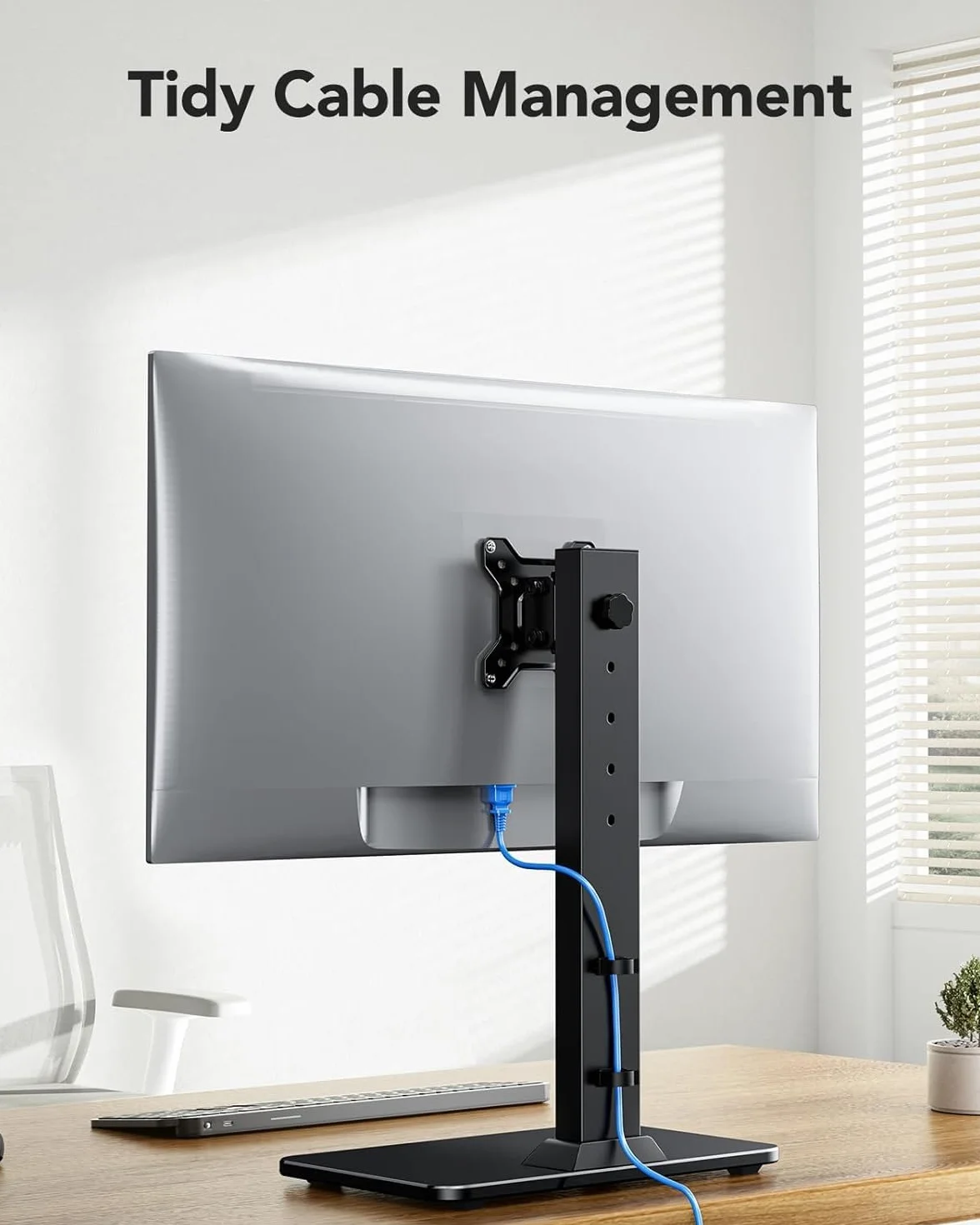 HUANUO Stojak na monitor VESA 20.0 kg 13″-34″ 5 opcji wysokości obrotowy 360° 75x75/100x100 mm