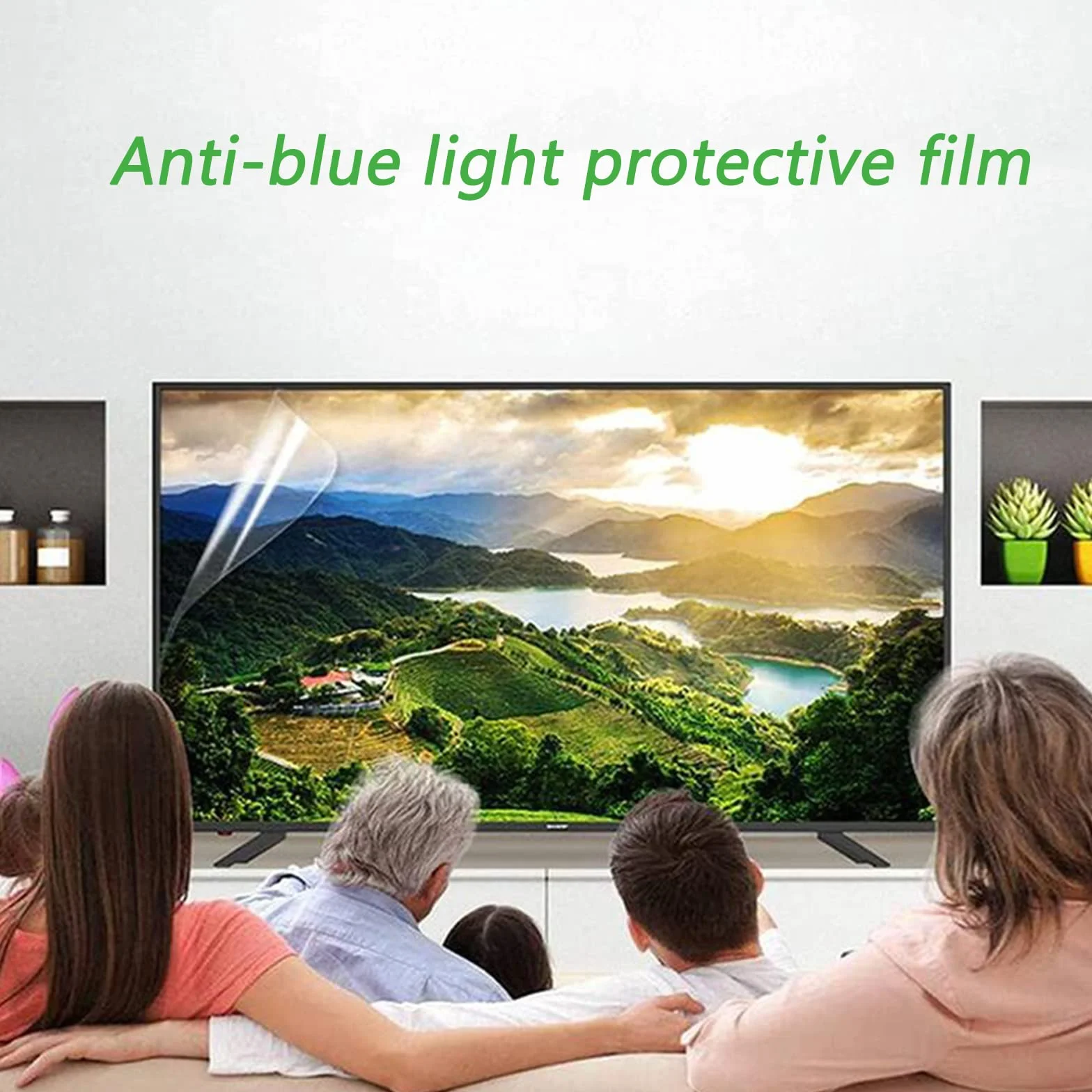 Ochrona ekranu telewizora przeciw niebieskiemu światłu 50-55 cali, matowa folia antyodblaskowa, łagodzi zmęczenie oczu do LCD, LED, OLED, QLED 4K HDTV, matowa 1221 x 689 mm