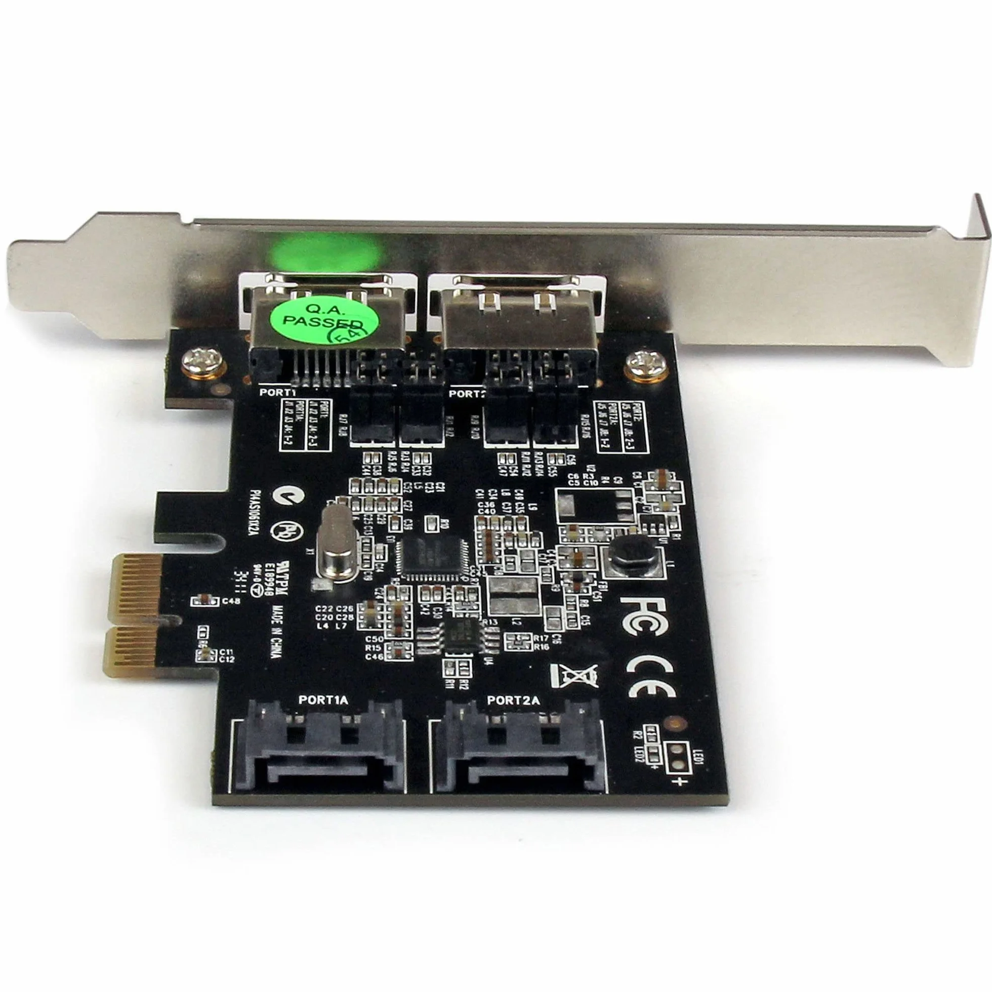 StarTech.com 2-portowa karta interfejsu SATA III PCI Express - 2 porty Serial-ATA 6 Gbit/s PCIe karta kontrolera - karta kontrolera SATA/eSATA na 2 napędy (PEXESAT322I)
