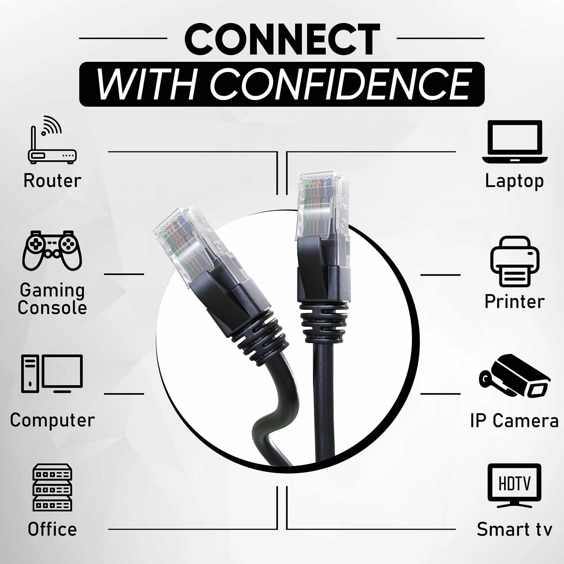 Mr. Tronic Zewnętrzny wodoodporny kabel Ethernet Cat 6 30 m, kabel sieciowy Ethernet o wysokiej prędkości LAN ze złączami RJ45, kabel internetowy Cat6, kabel krosowy ADSL AWG24, kabel UTP CCA (30 m,