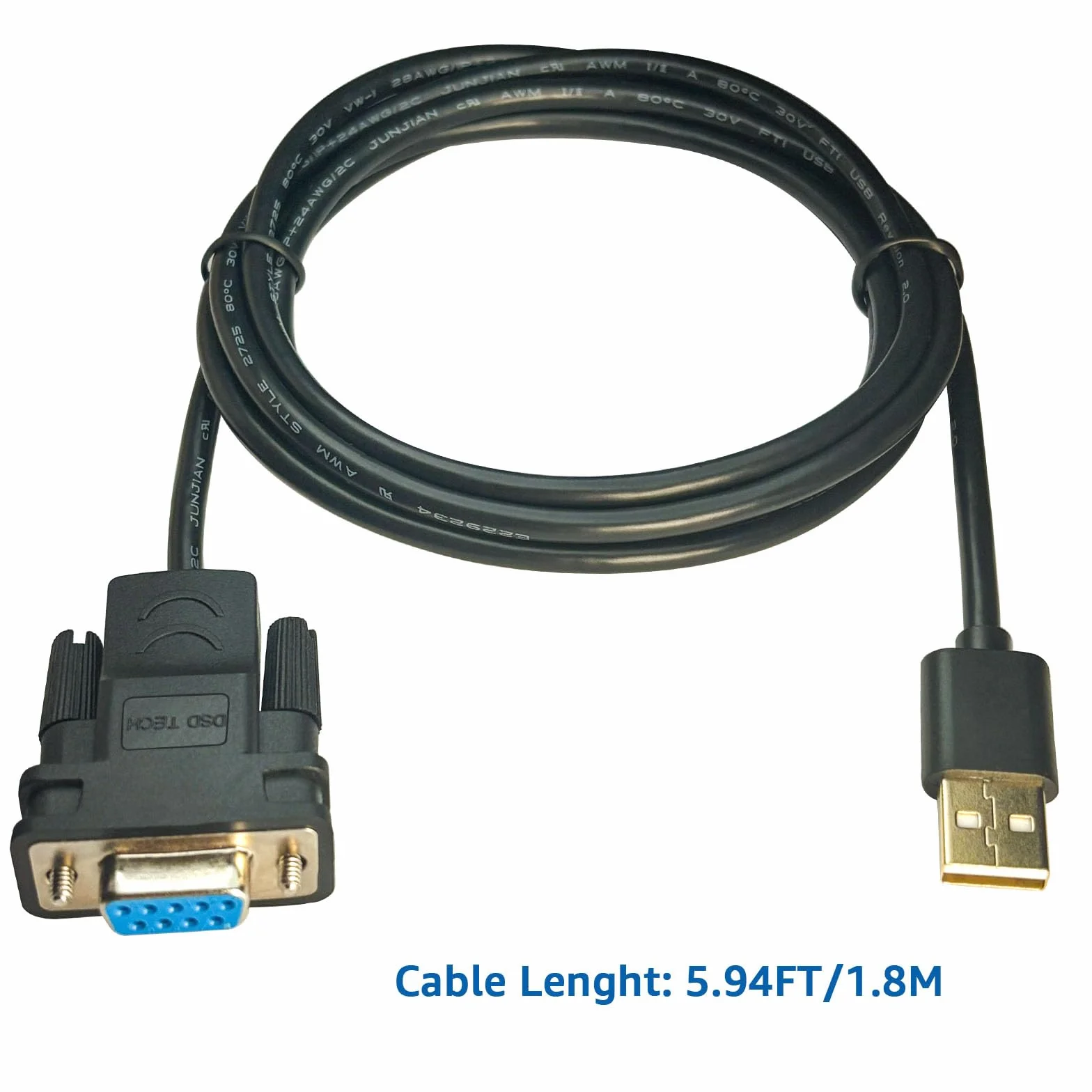 DSD TECH SH-RS232G Kabel USB do serii DB9 żeński Zintegrowany chip FTDI FT232RL