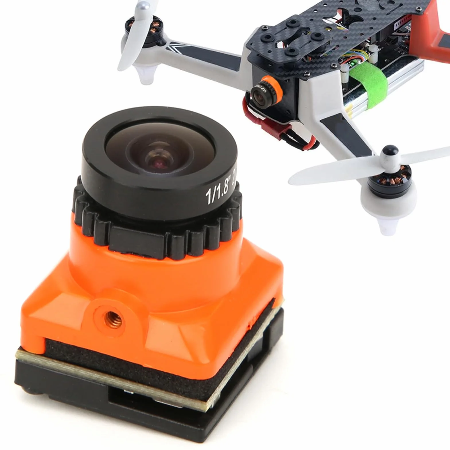 Kamera Oumefar FPV o Wysokiej Rozdzielczości 1500TVL 2,1 MM Obiektyw OSD dla Drona Quadcoptera FPV Pomarańczowa Kamera Drone