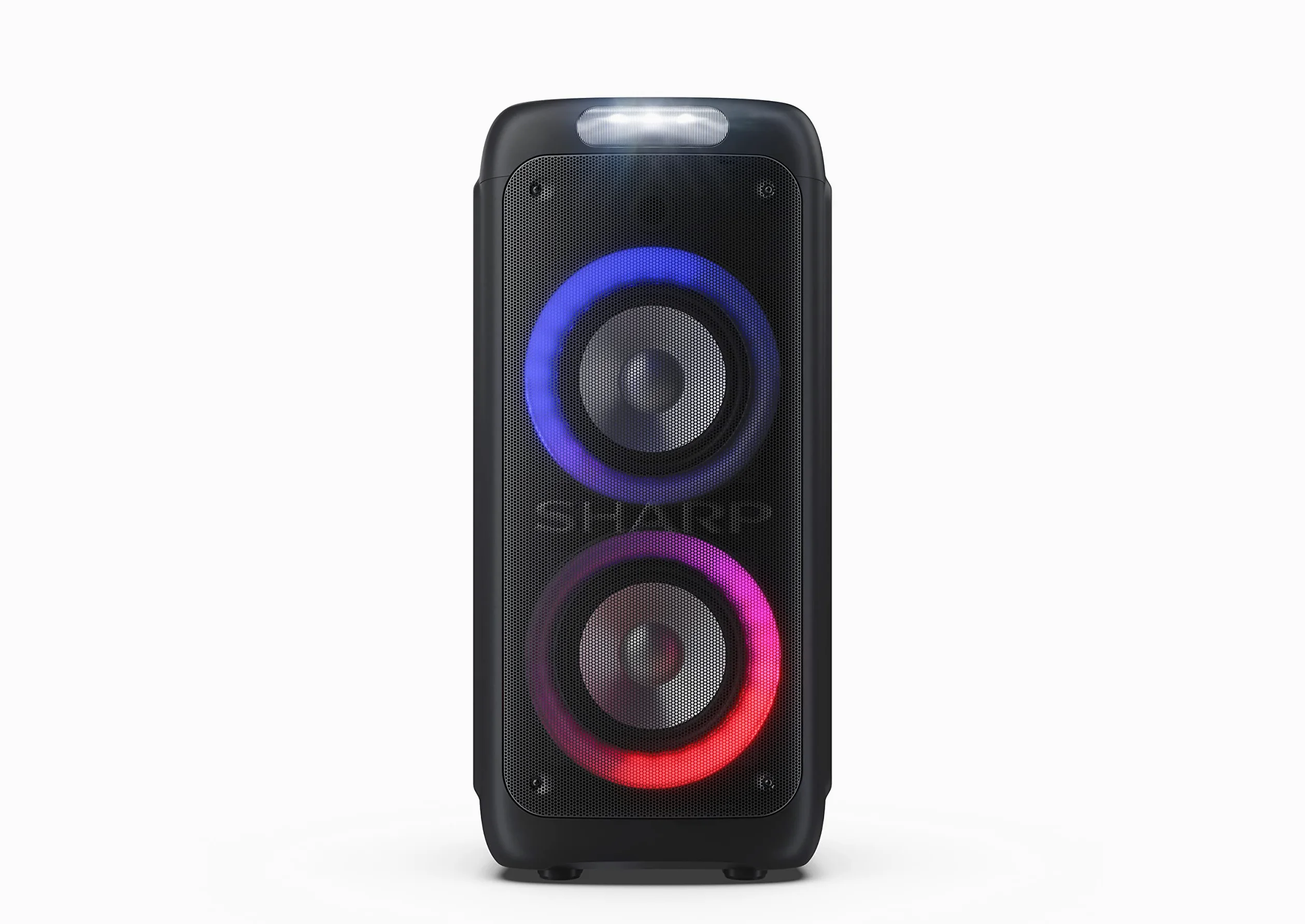 Sharp PS-949 głośnik imprezowy, 12 godzin odtwarzania z wbudowaną baterią, migającą diodą LED, bezprzewodowe przesyłanie muzyki Bluetooth i super bas.