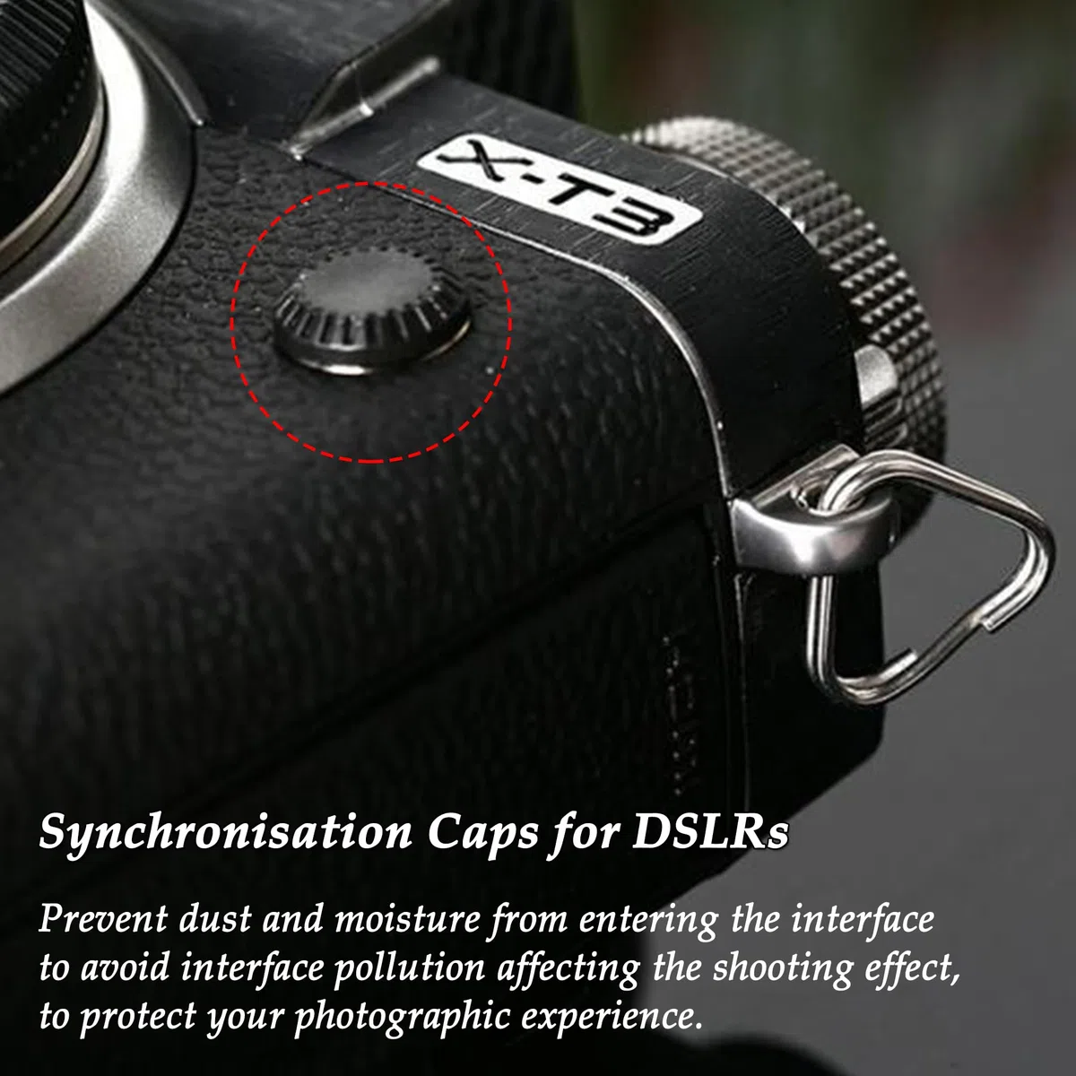 CHENNAN 2 sztuki osłona synchronizacji lampy błyskowej do Fujifilm | Błyskawiczne nasadki do lustrzanek cyfrowych; osłona złącza Flash PC Sync; do Fujifilm X-T1, X-T2, X-T3, X-T4