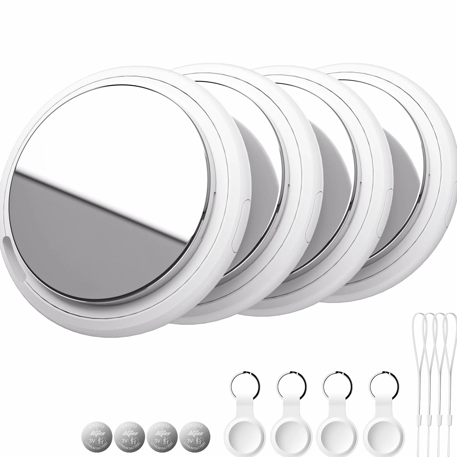Smart Air Tracker Tag kompatybilny z Apple Where is? (tylko iOS), Smarttag Key finder do kluczy, roweru, portfela, walizki, psów, kotów (Biały, 4-Pack)