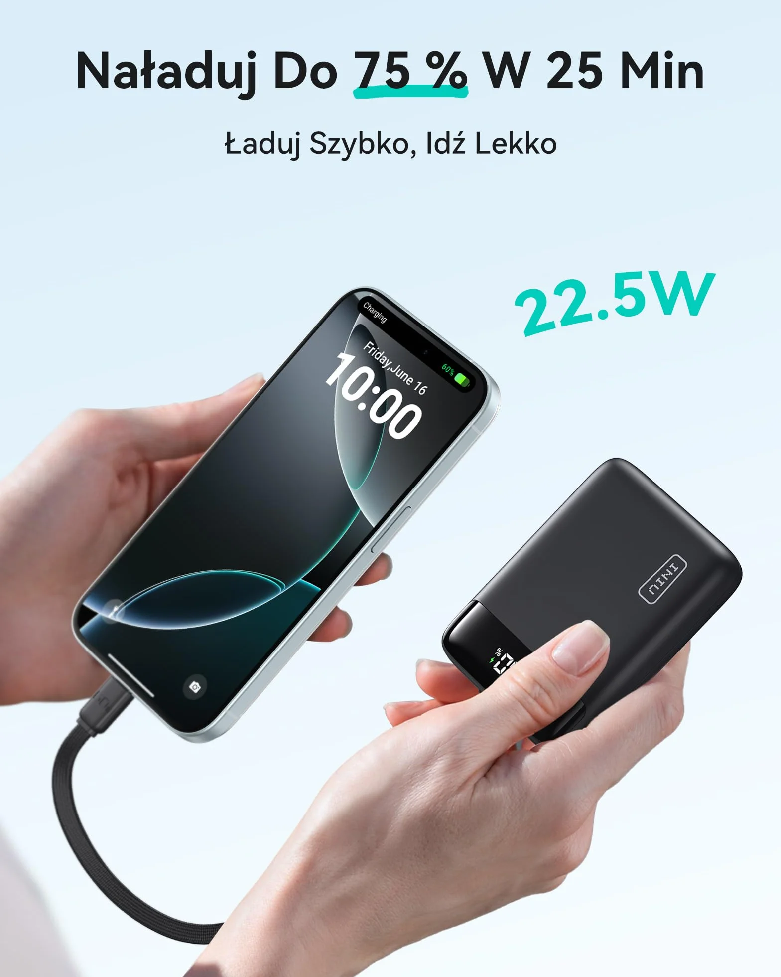 INIU Power Bank, 20000mAh 22.5W Fast Charging Powerbank, USB-C in & out External Battery, Small but Strong Portable Charger for iPhone 17 16 15 Pro Samsung S25 S24 etc