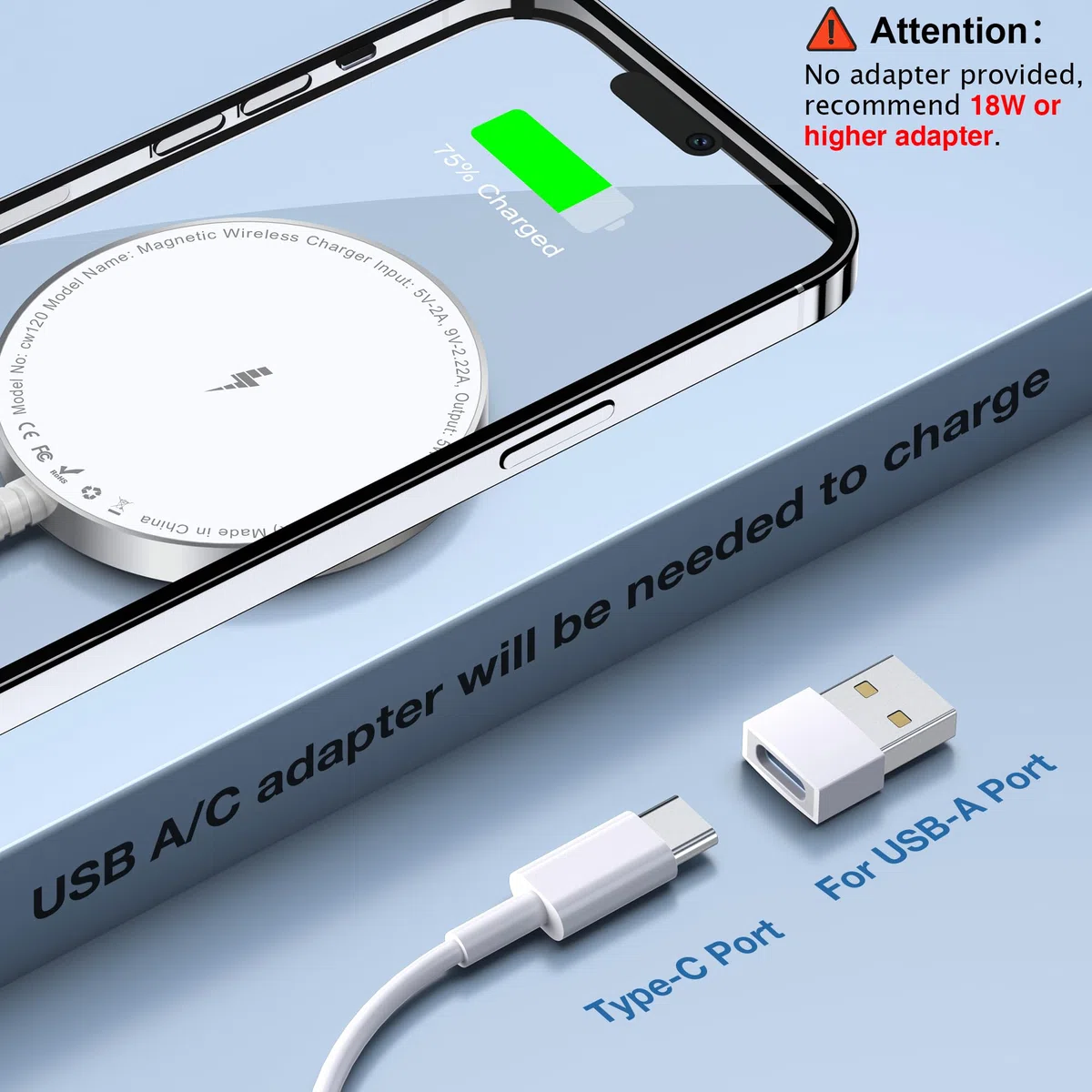 Magnetyczne ładowarka do stacji ładującej kompatybilna z Phone 17 16 15 14 13 12 (1PCS Biały)