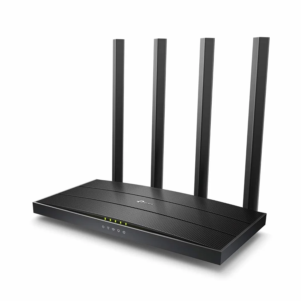TP-Link Archer C6 Router WiFi, dwuzakresowy AC1200 Mb/s, 5 portów Gigabit, 867Mb/s do 5 GHz i 400 Mb/s przy 2,4 GHz, tryb punktu dostępu, zaawansowane bezpieczeństwo z WPA3, MU-MIMO, EasyMesh, IPv6,