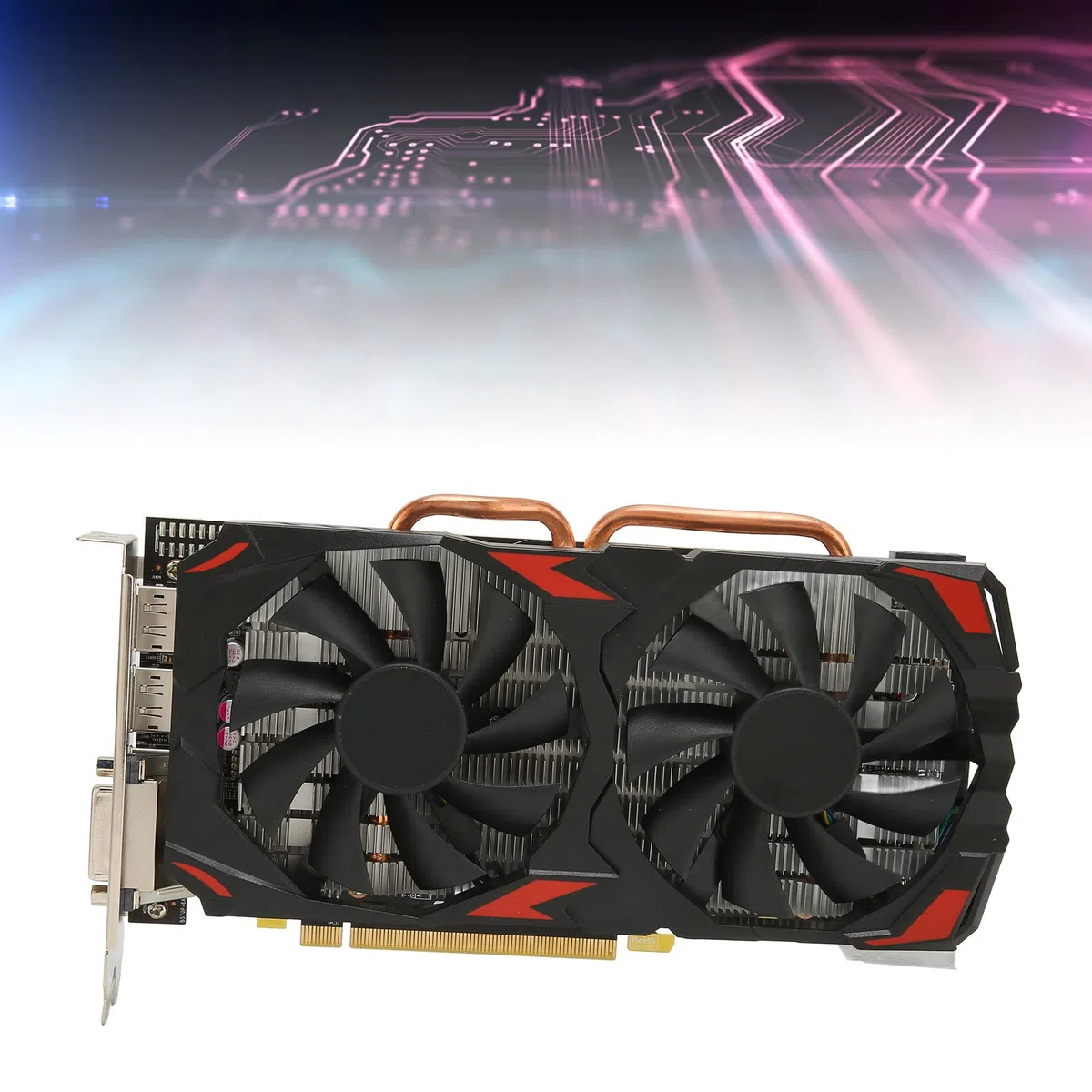 Akozon Karta graficzna RX 580, 8 GB GDDR5 256bit, obsługa 8K 2 wentylatory chłodzące PCI Gaming 16 Express 3.0 do domowego biura z podwójnym DP HDML DVI Plug and Play karty komputerowe