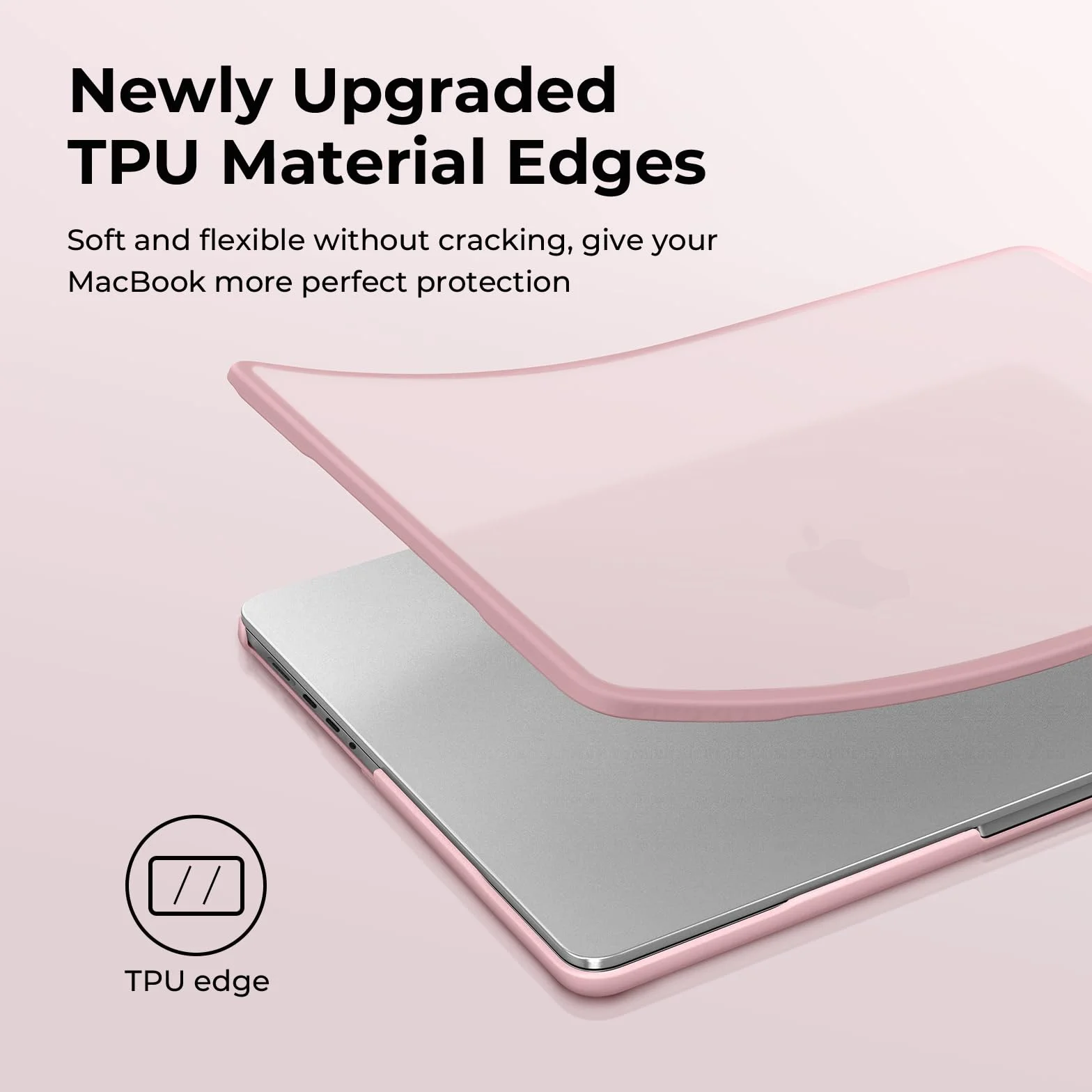 BlueSwan Etui Kompatybilne z MacBook Pro 14 Cali M5 M4 M3 M2 M1, Ramka TPU + Matowa Osłona PC, Różowy
