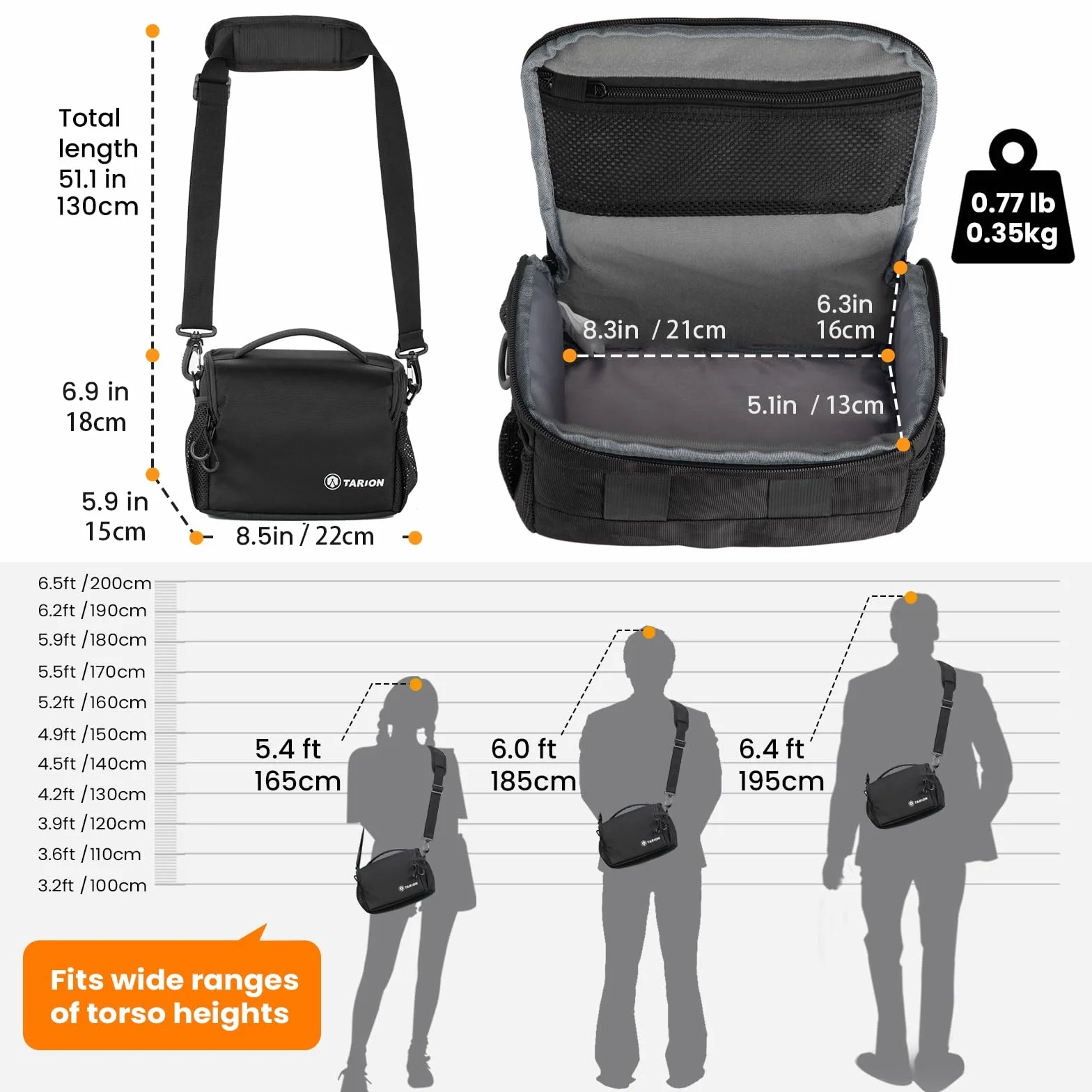 TARION Torba na Aparat DSLR - Torba Kurierska Mała, Torba na Ramię, Torba na Aparat, Torba Gadżet, Torba Crossbody, Etui na Lustrzankę, Bezgłośne, Kompaktowe Aparaty