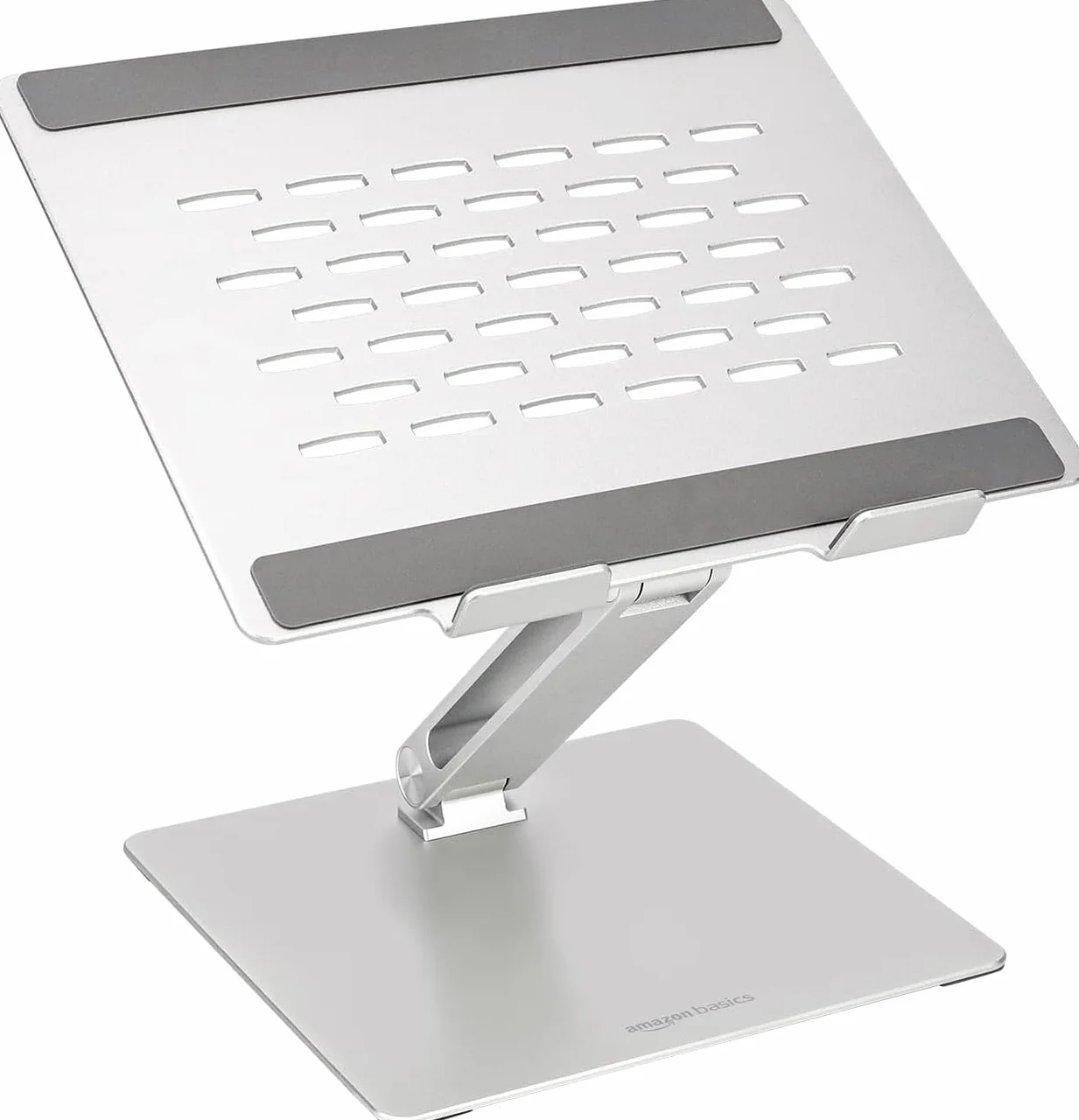 Amazon Basics – regulowana, ergonomiczna podstawka pod laptopa z pochłaniaczem ciepła, płynna regulacja wysokości i kąta nachylenia