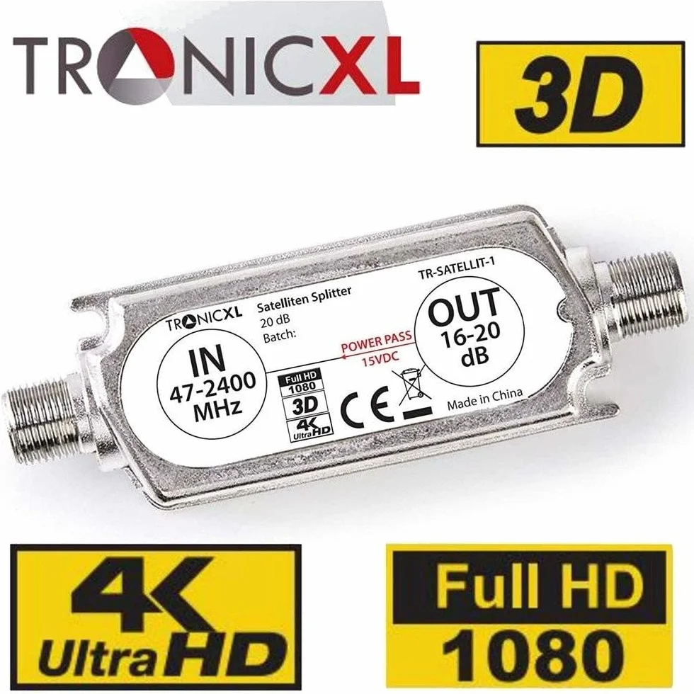 TronicXL Profesjonalny wzmacniacz satelitarny DVBS2 DVB-S2 Inline szerokopasmowy SAT wzmacniacz TV PreAmp