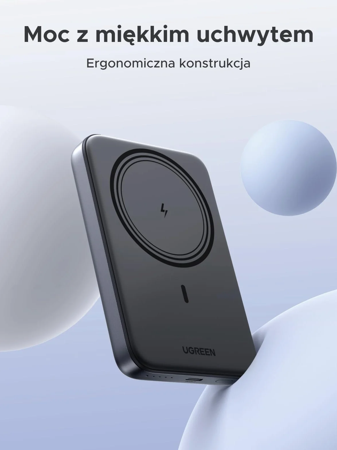 UGREEN Wireless Powerbank 10000mAh Magnetic Power Bank z szybkim ładowaniem USB-C MagSafe iPhone 17 Pro Max/16/15-12 czarny