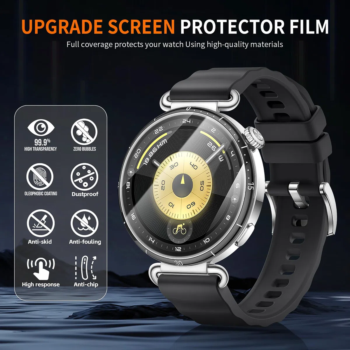 Diruite 4 Sztuki Ochraniacz Ekranu do HUAWEI Watch GT 6 41mm,HD Anti-Scratch Szkło Hartowane Folia Ochronna Smart Watch,41mm